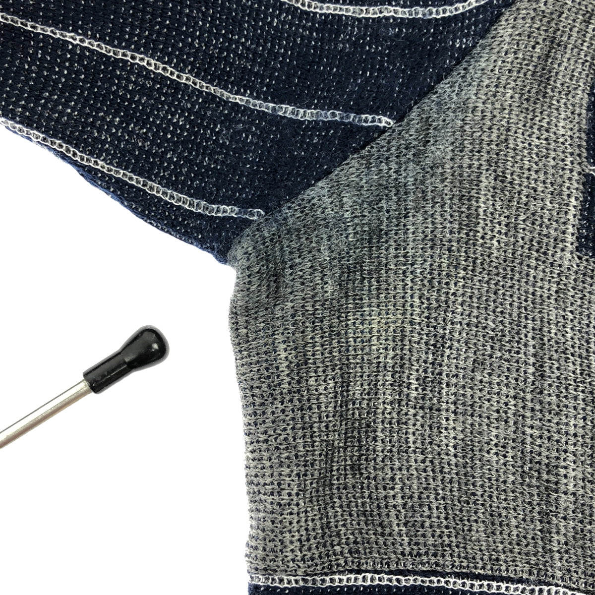COMME des GARCONS | 2003AW | Wool irregular neck striped knit |