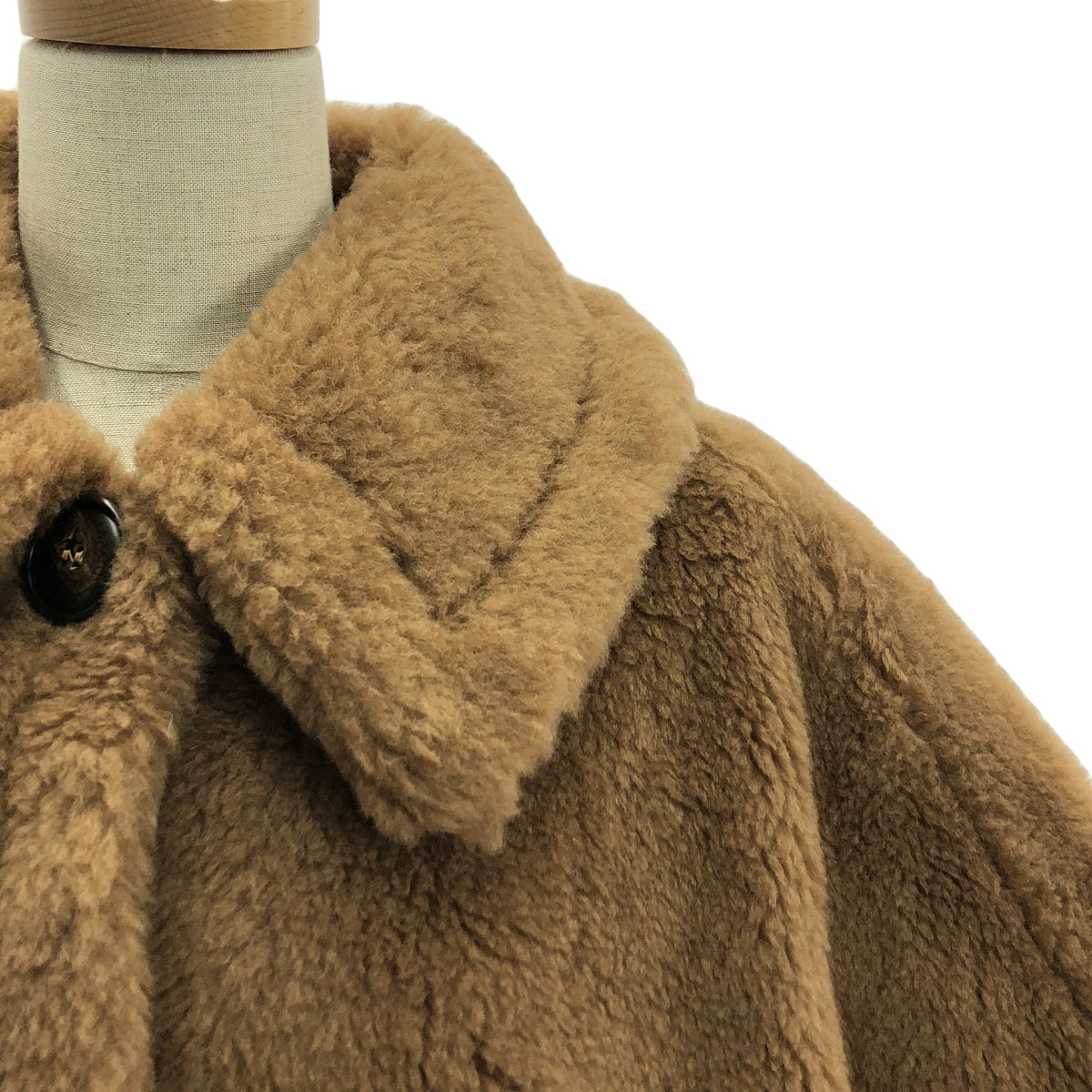 Max Mara / マックスマーラ | NEWTERZO TEDDY / テディベア アイコン ボア ケープ コート / 総ロゴ裏地 | ML | レディース