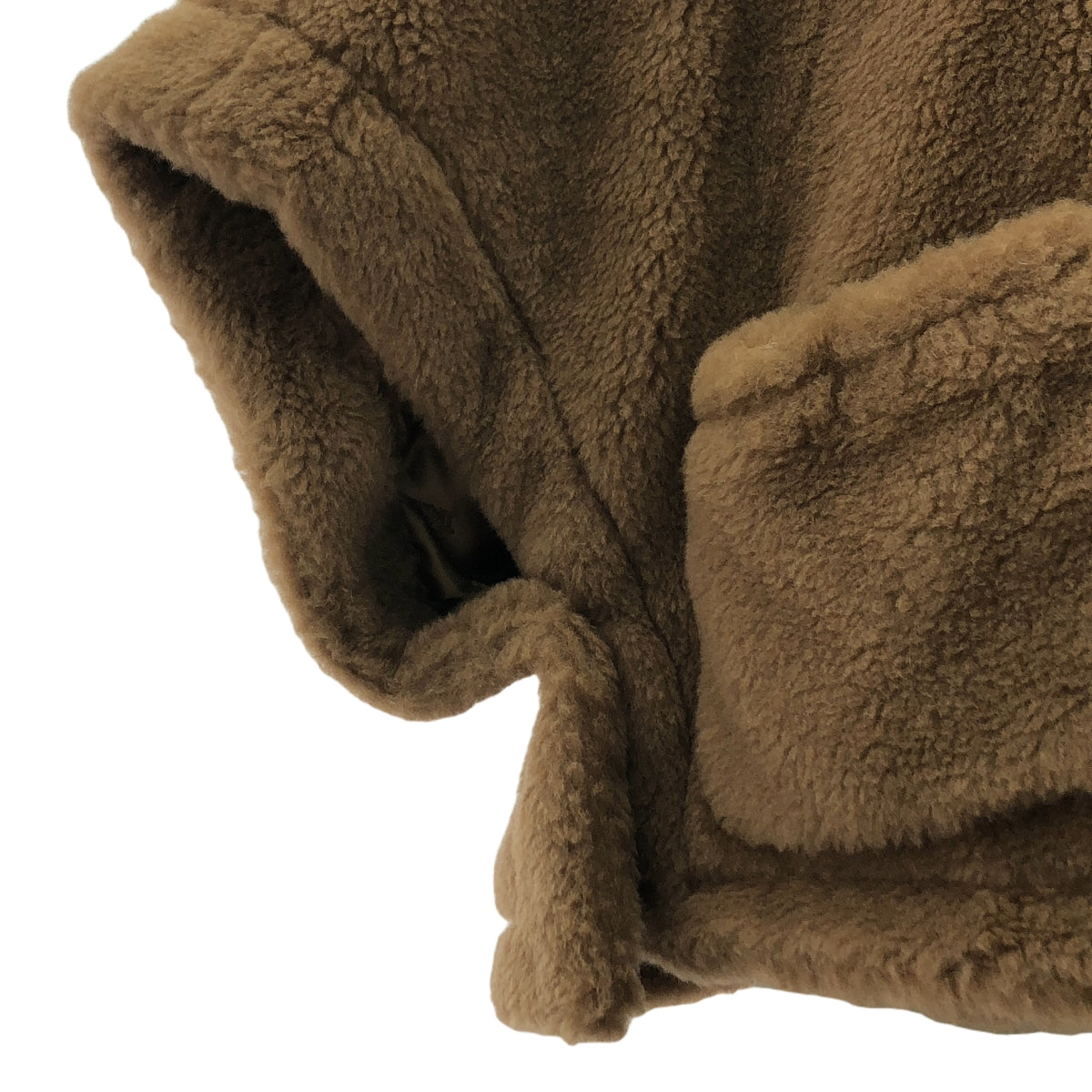Max Mara / マックスマーラ | NEWTERZO TEDDY / テディベア アイコン ボア ケープ コート / 総ロゴ裏地 | ML | レディース
