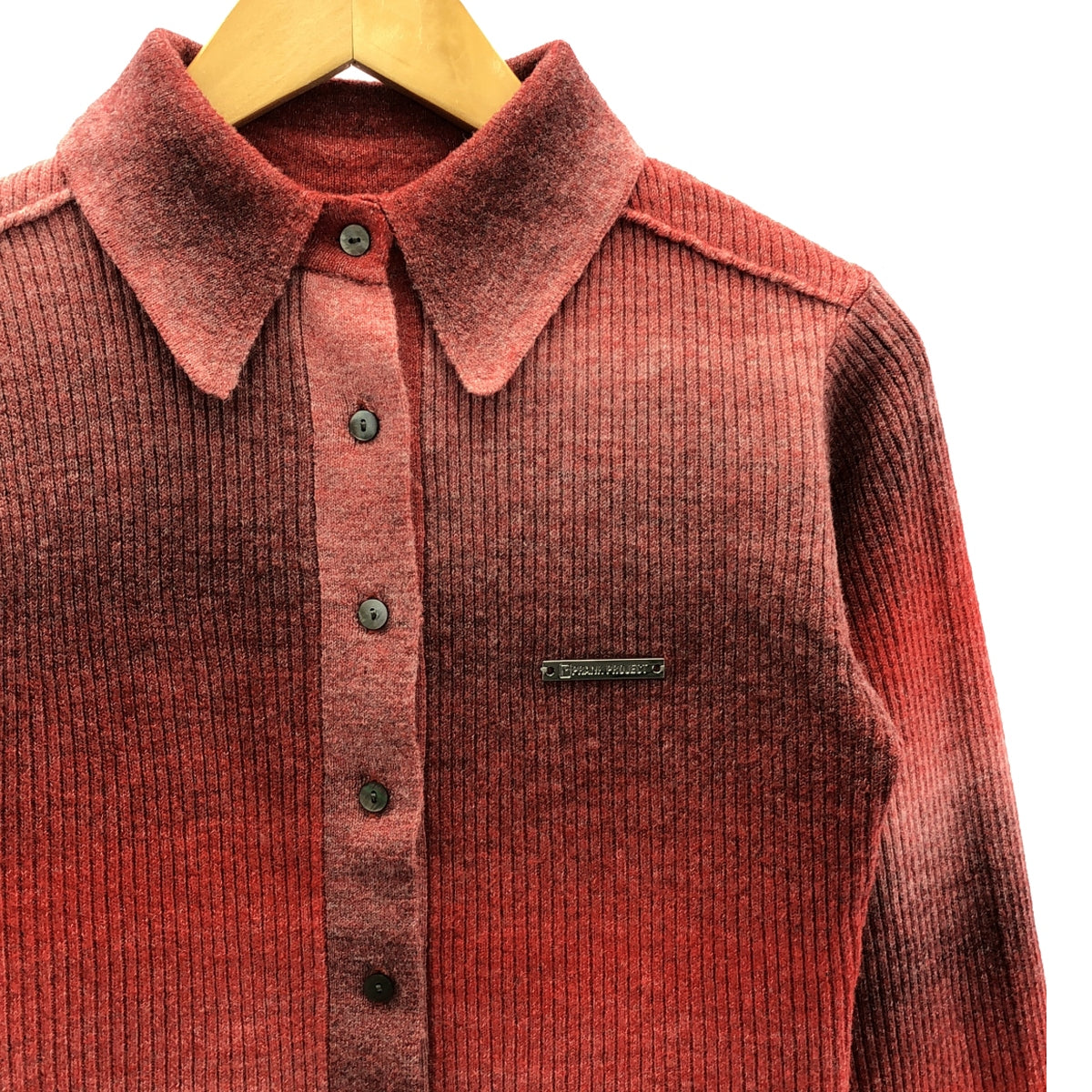 PRANK PROJECT / プランクプロジェクト | Blur Knit Shirt ブラーニットシャツ | F | レッド | レディース