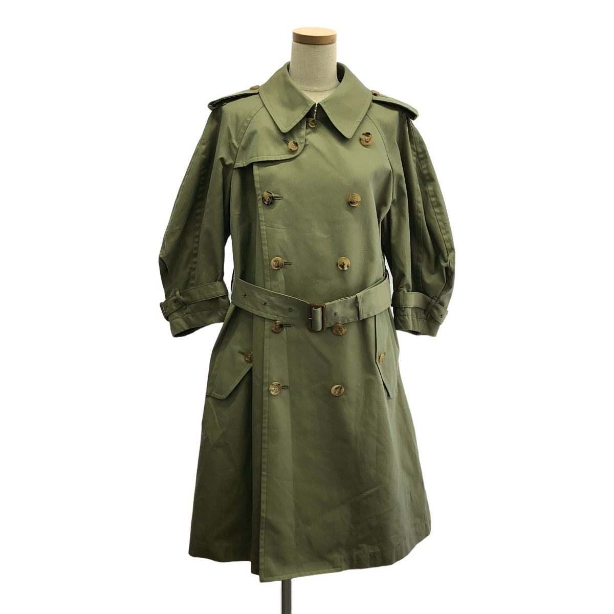 COMME des GARCONS COMME des GARCONS / コムコム | 2016AW | コットン ショートスリーブ トレンチ コート | S | カーキ | レディース