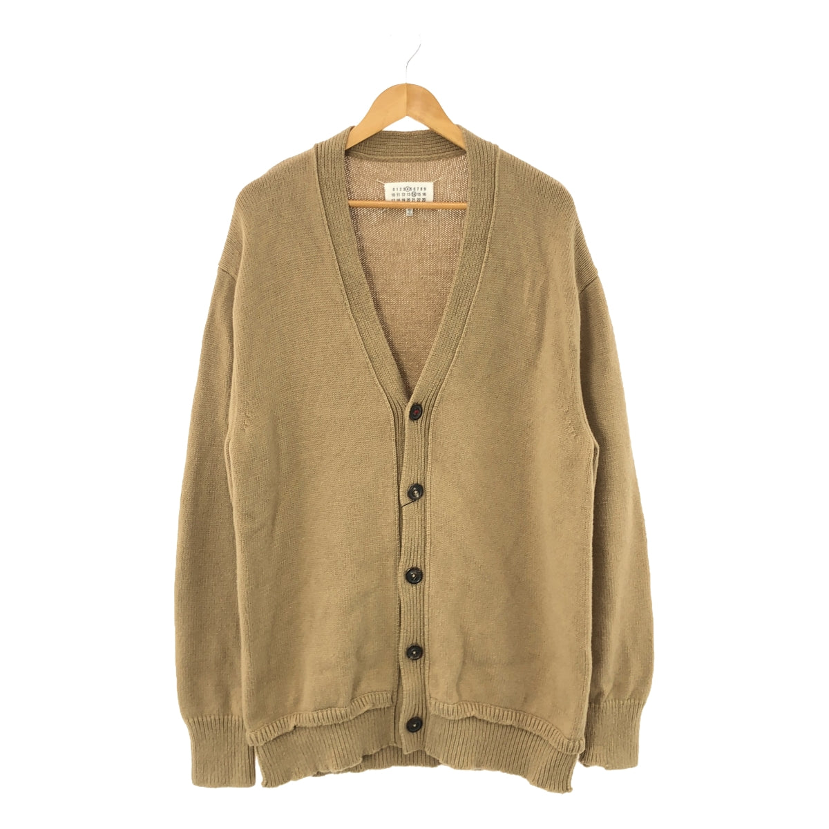 Maison Margiela | 2022AW | Wool Leather Elbow Patch Over Knit Cardigan – KLD