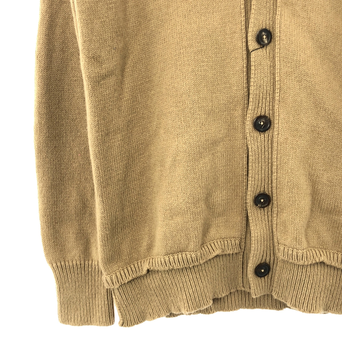 Maison Margiela | 2022秋冬 |羊毛皮革手肘貼片針織開襟衫 | M |米色 |男士