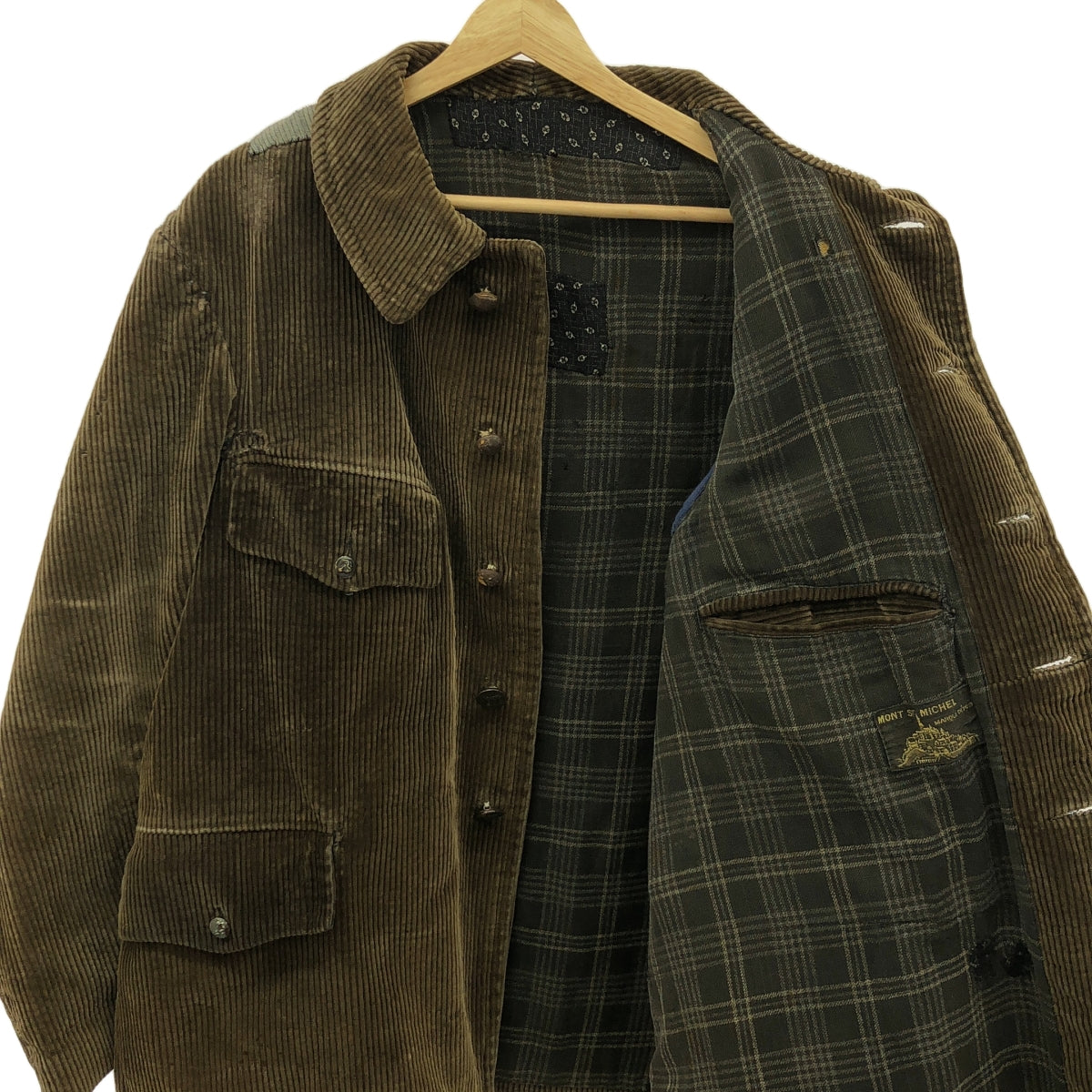 VINTAGE / ヴィンテージ古着 | 40s ヴィンテージ LE MONT ST MICHEL モンサンミシェル 動物ボタン コーデュロイ ワークジャケット |
