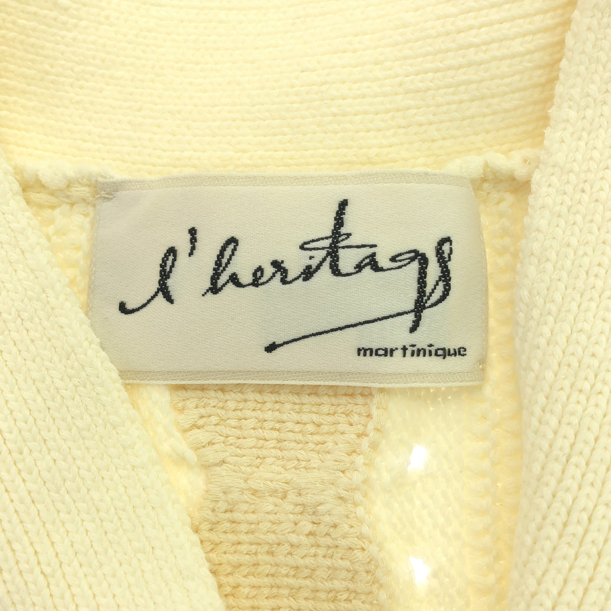 l'heritage martinique / レリタージュ マルティニーク | コットン ナイロン 編み カーディガン | F | アイボリー | レディース