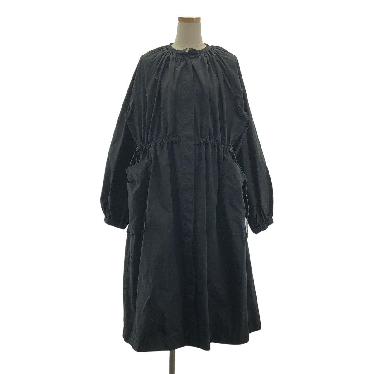 R&D.M.Co / Old Man's Tailor | GARMENT DYE FLY FRONT SMOCK DRESS Nylon blend gathered dress | F | Women's