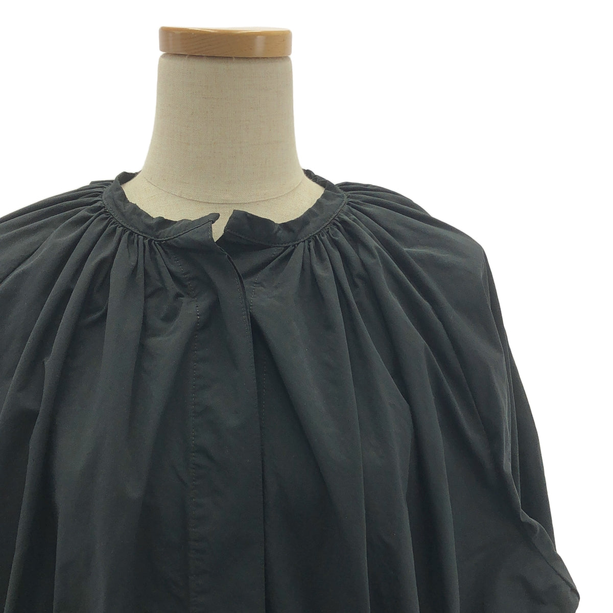R&D.M.Co / Old Man's Tailor | GARMENT DYE FLY FRONT SMOCK DRESS Nylon blend gathered dress | F | Women's