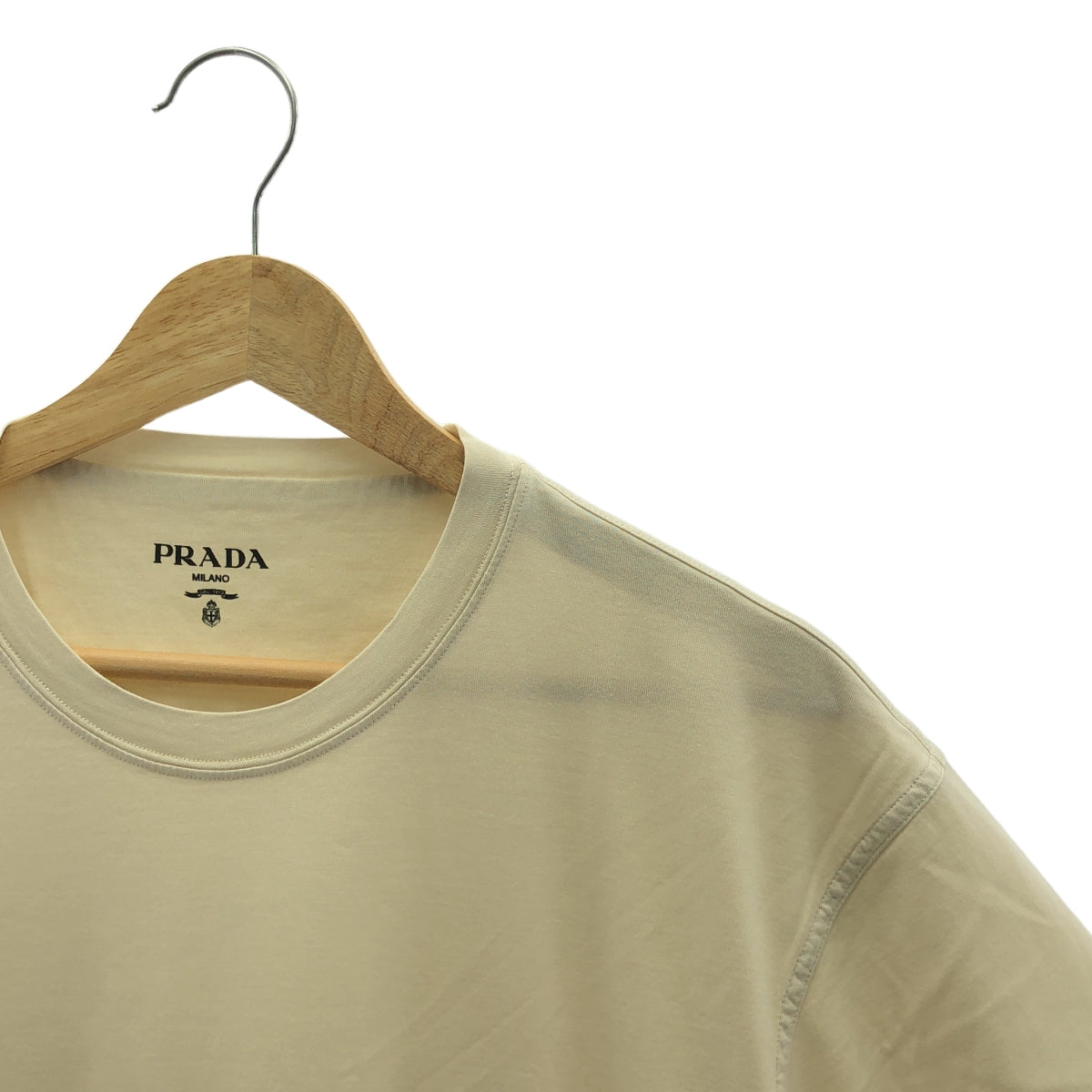 PRADA / プラダ | 2022 | トライアングルロゴ クルーネック コットン Tシャツ | S | メンズ