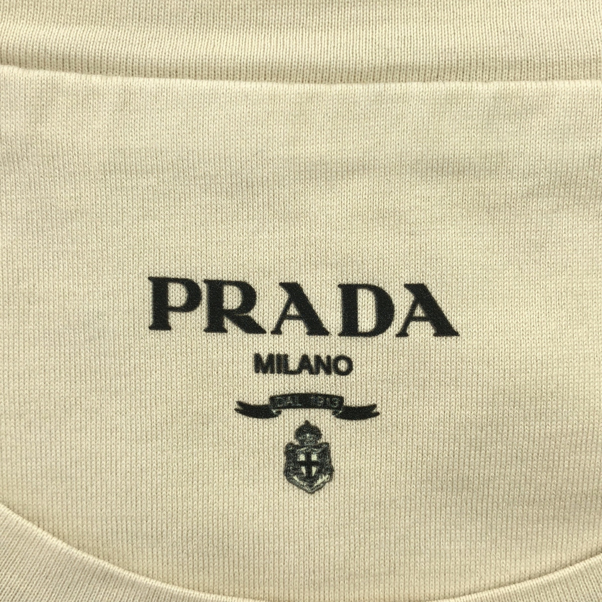 PRADA / プラダ | 2022 | トライアングルロゴ クルーネック コットン Tシャツ | S | メンズ