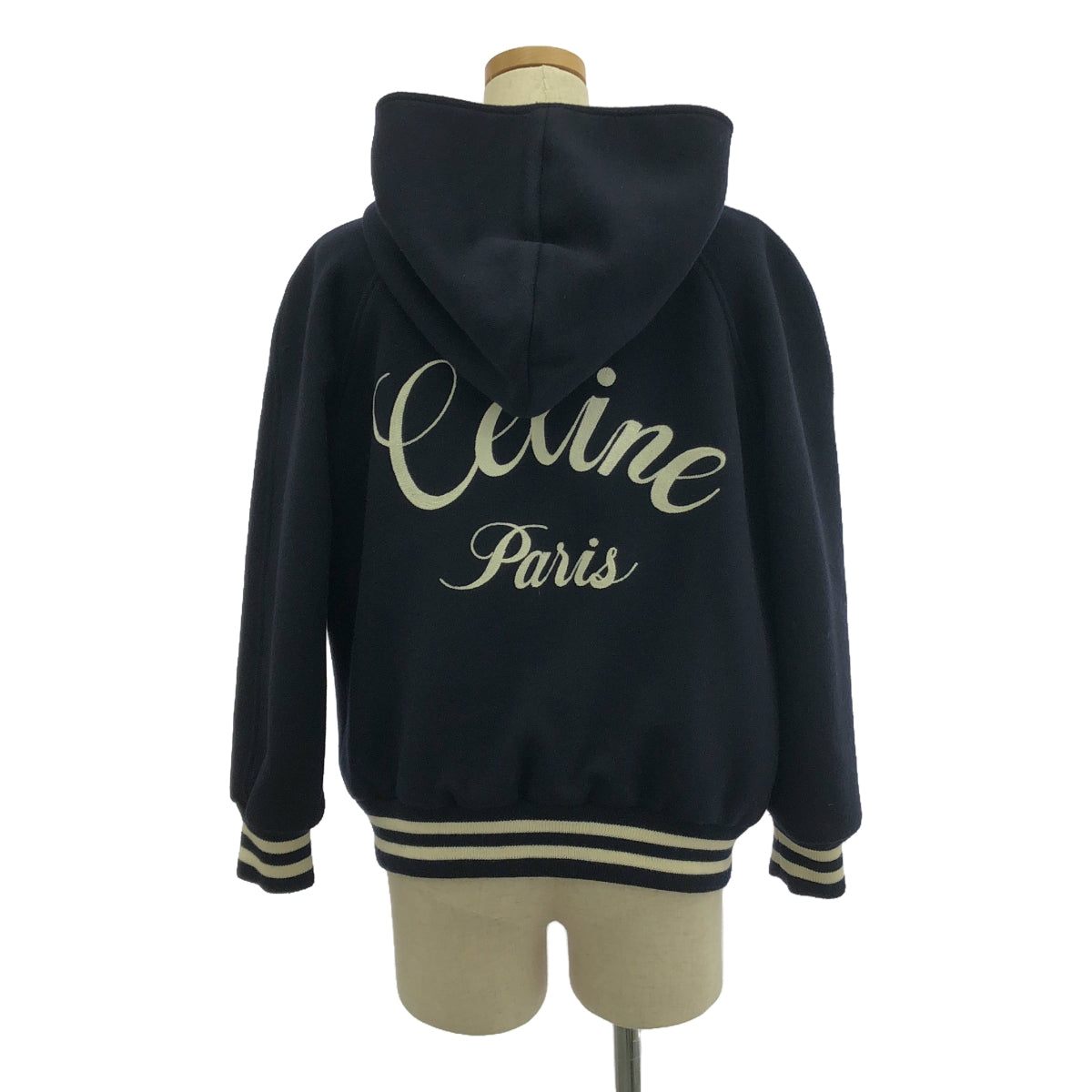 【美品】 CELINE / セリーヌ | Double Face Cashmere / カシミア テディジャケット フーディ / 総裏地 | 40 | ネイビー | レディース
