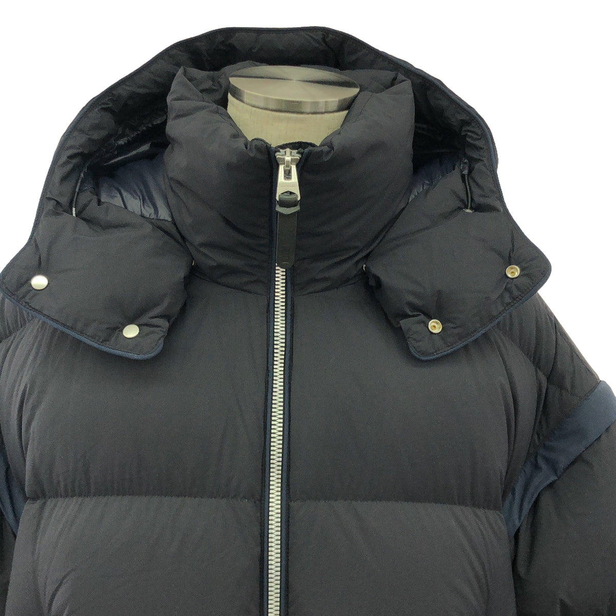 Mackage / マッカージュ | 2way バイカラー オーバー ダウンコート / フード着脱可 | 42 | ネイビー/ダークネイビー | メンズ