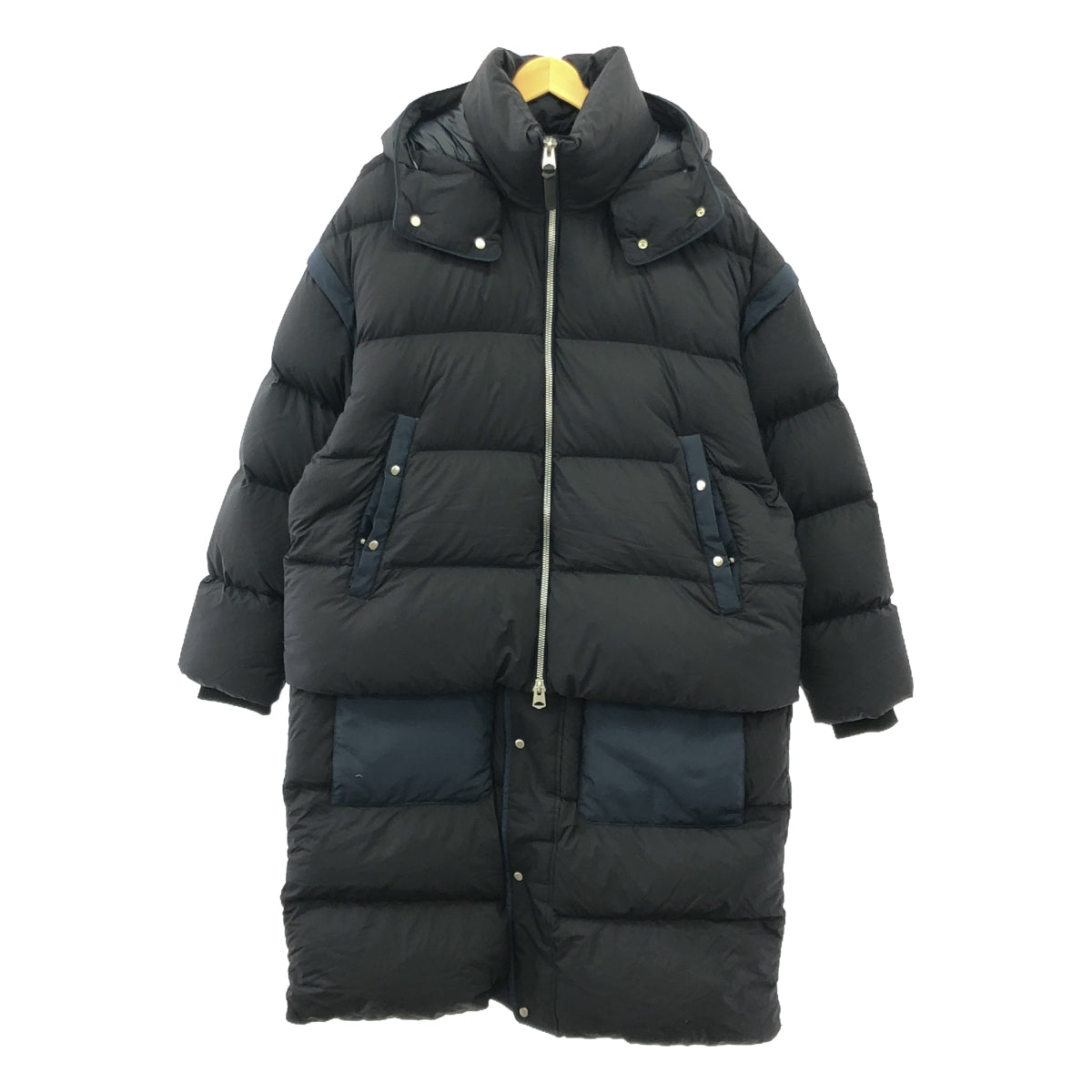 Mackage / マッカージュ | 2way バイカラー オーバー ダウンコート / フード着脱可 | 42 | ネイビー/ダークネイビー | メンズ