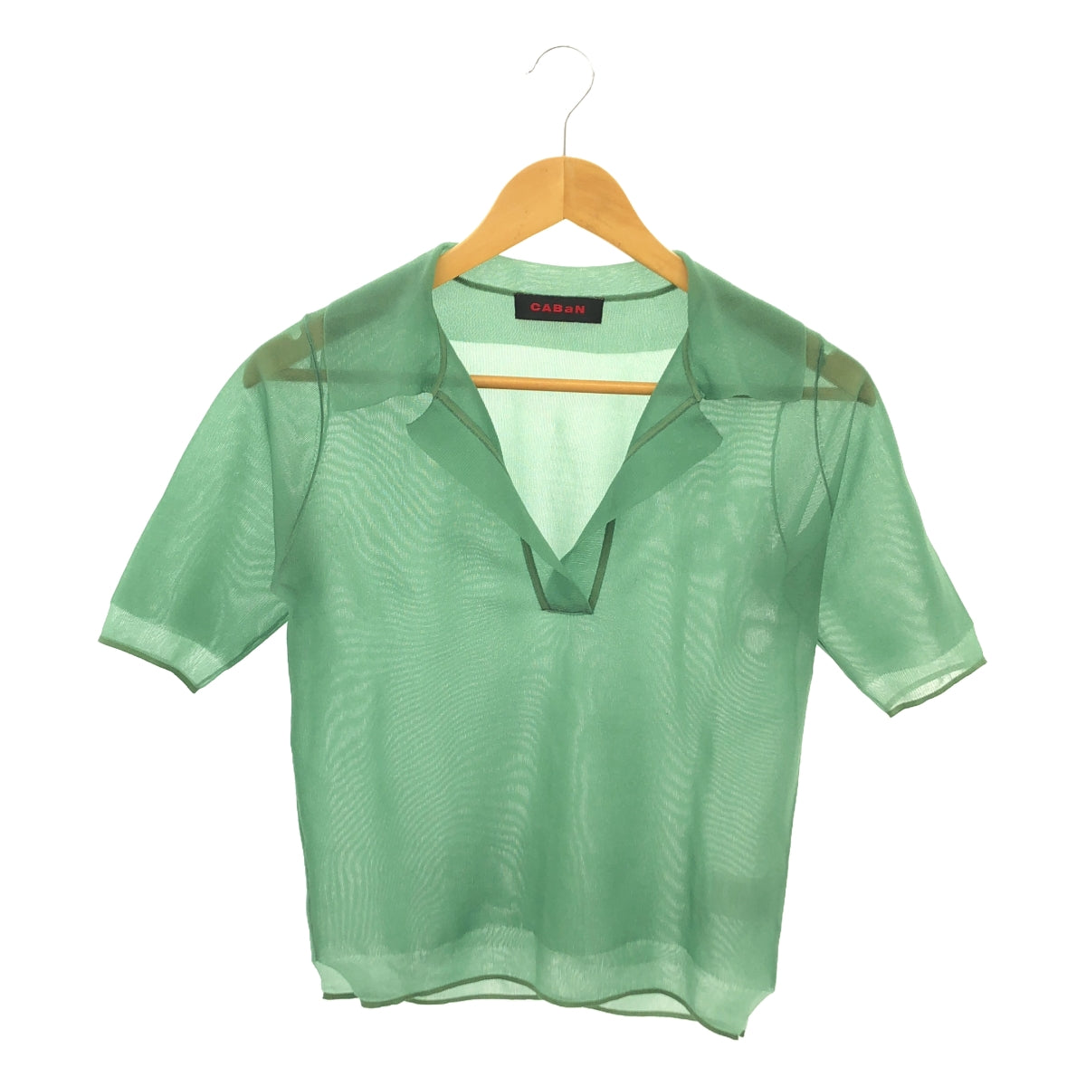 【美品】 CABaN / キャバン | スキッパーシアーブラウス | F | グリーン | レディース