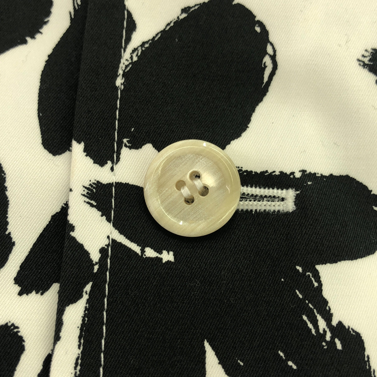 【美品】 COMME des GARCONS / コムデギャルソン | 2012SS | コットン 総柄 丸襟 ステンカラーコート | XS | ホワイト/ブラック | レディース
