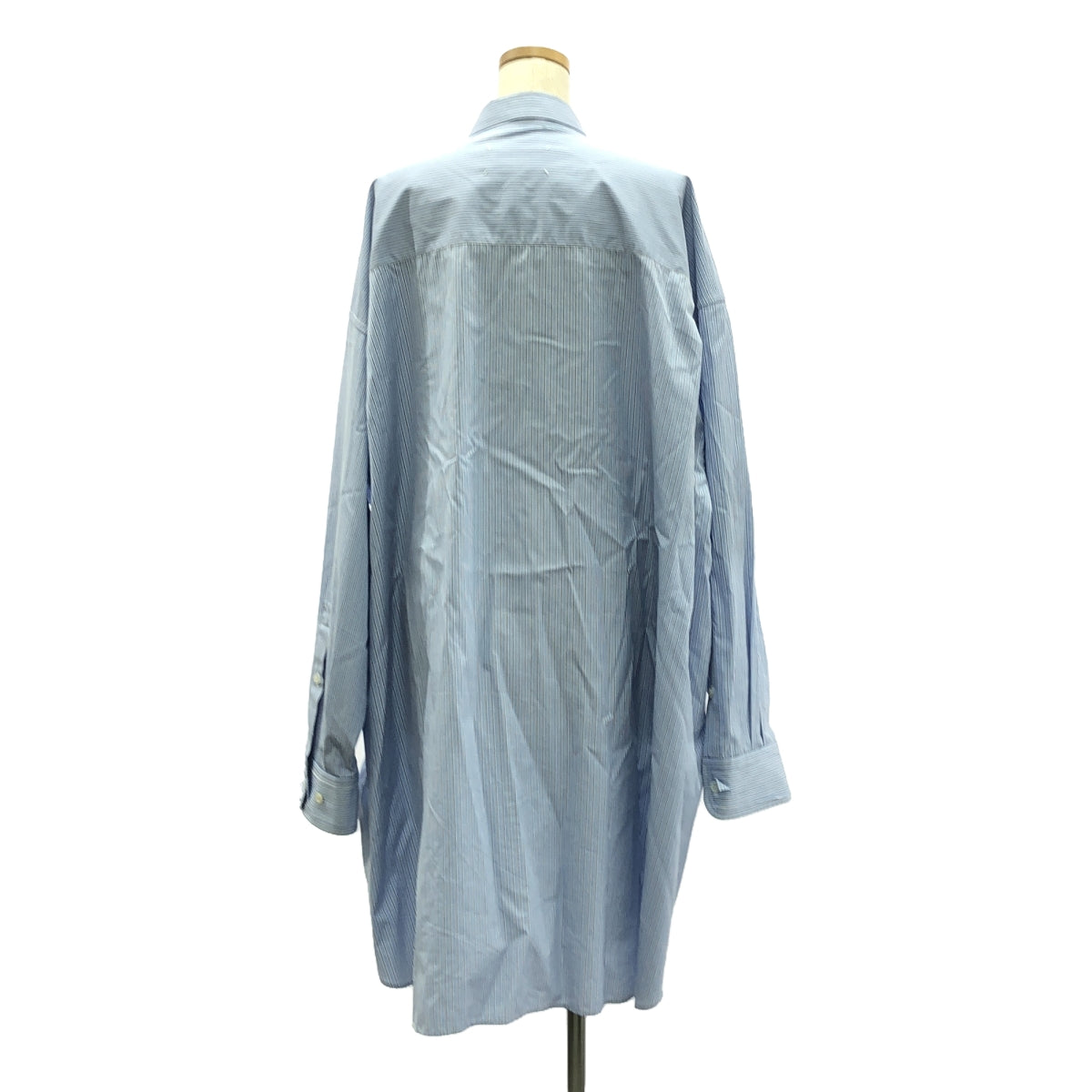 【美品】 Maison Margiela / メゾンマルジェラ | 2022AW | コットン ポプリン ピンストライプ シャツ | XS | ブルー/ホワイト | レディース