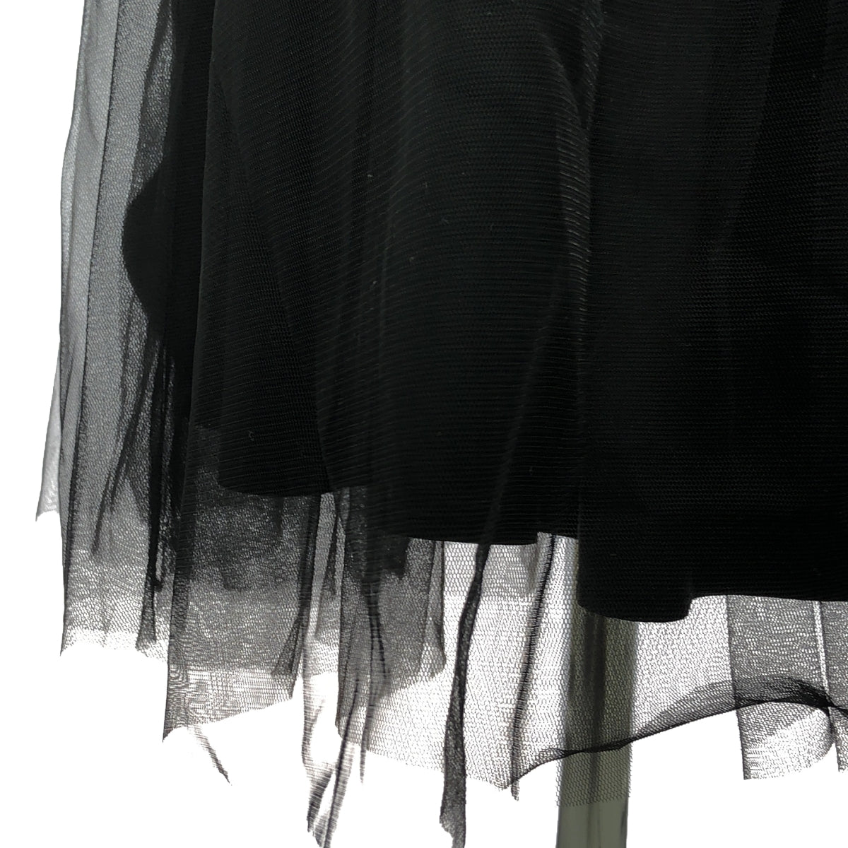 【美品】  Tomorrowland BALLSEY / トゥモローランドボールジー | シフォンチュール ギャザーレイヤードスカート | 36 | ブラック | レディース