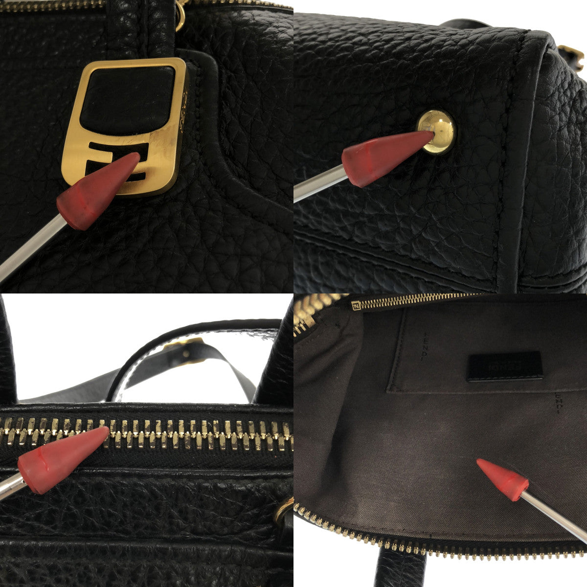 FENDI | 2way Chameleon Leather Shoulder Bag | Black | Women's