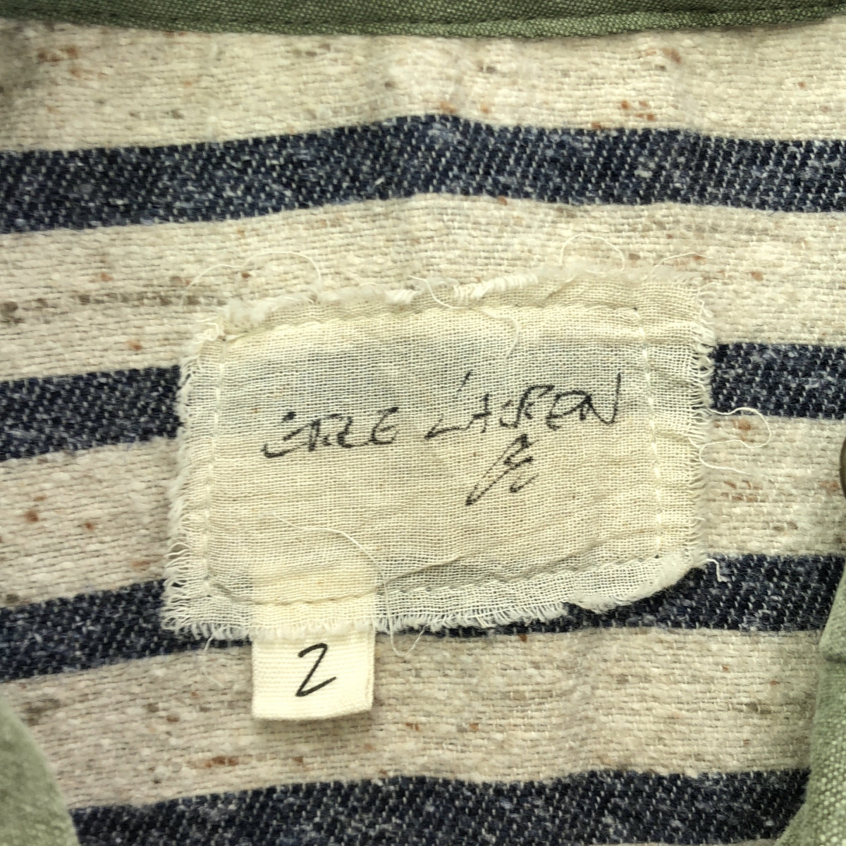 GREG LAUREN / グレッグローレン | ARMY SCRAPWORK TRUCKER / 再構築 ミリタリー トラッカージャケット / 裏地ブランケット | 2 | カーキ | メンズ