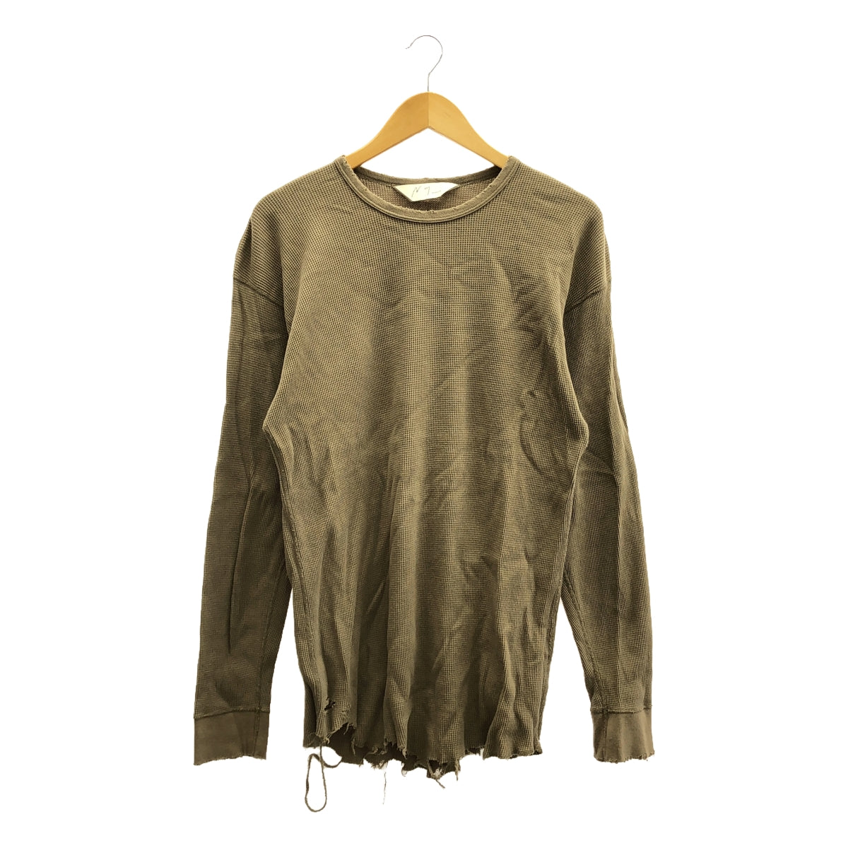 ANCELLM / 앙셀름 | DAMAGE WAFFLE CREW LS T-SHIRT | 2 | 남성