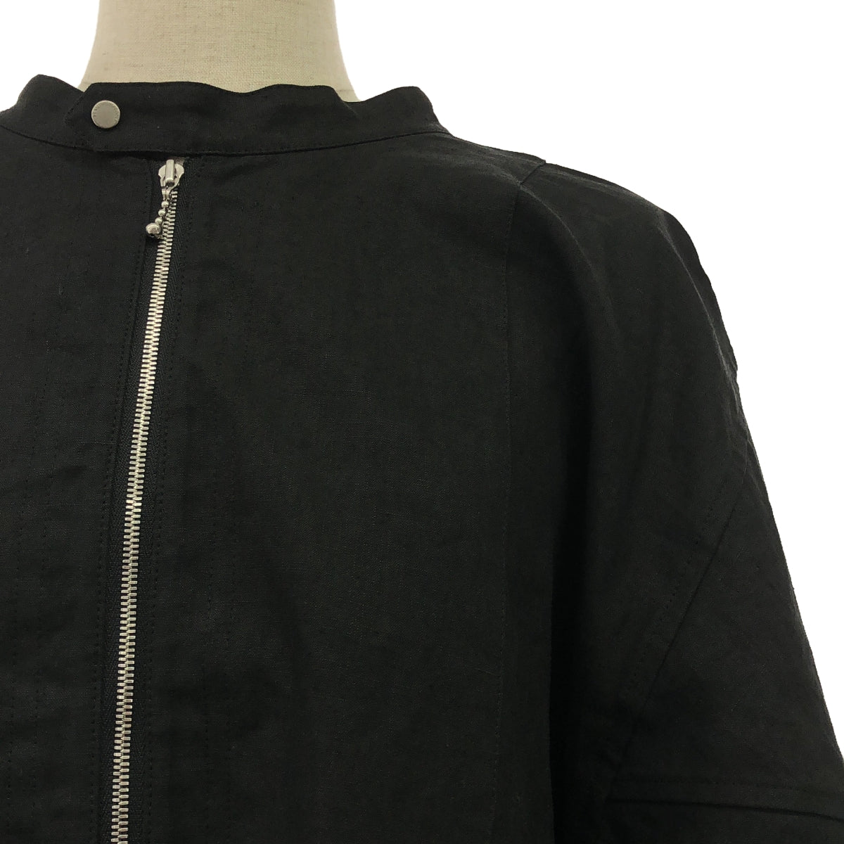 【美品】 beautiful people / ビューティフルピープル | double-end coating linen corset dress ワンピース | 36 | ブラック | レディース