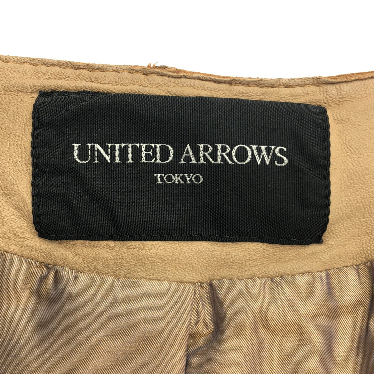 UNITED ARROWS | 羔羊皮無領外套 / 全襯裡 | 尺寸 38 | 女款