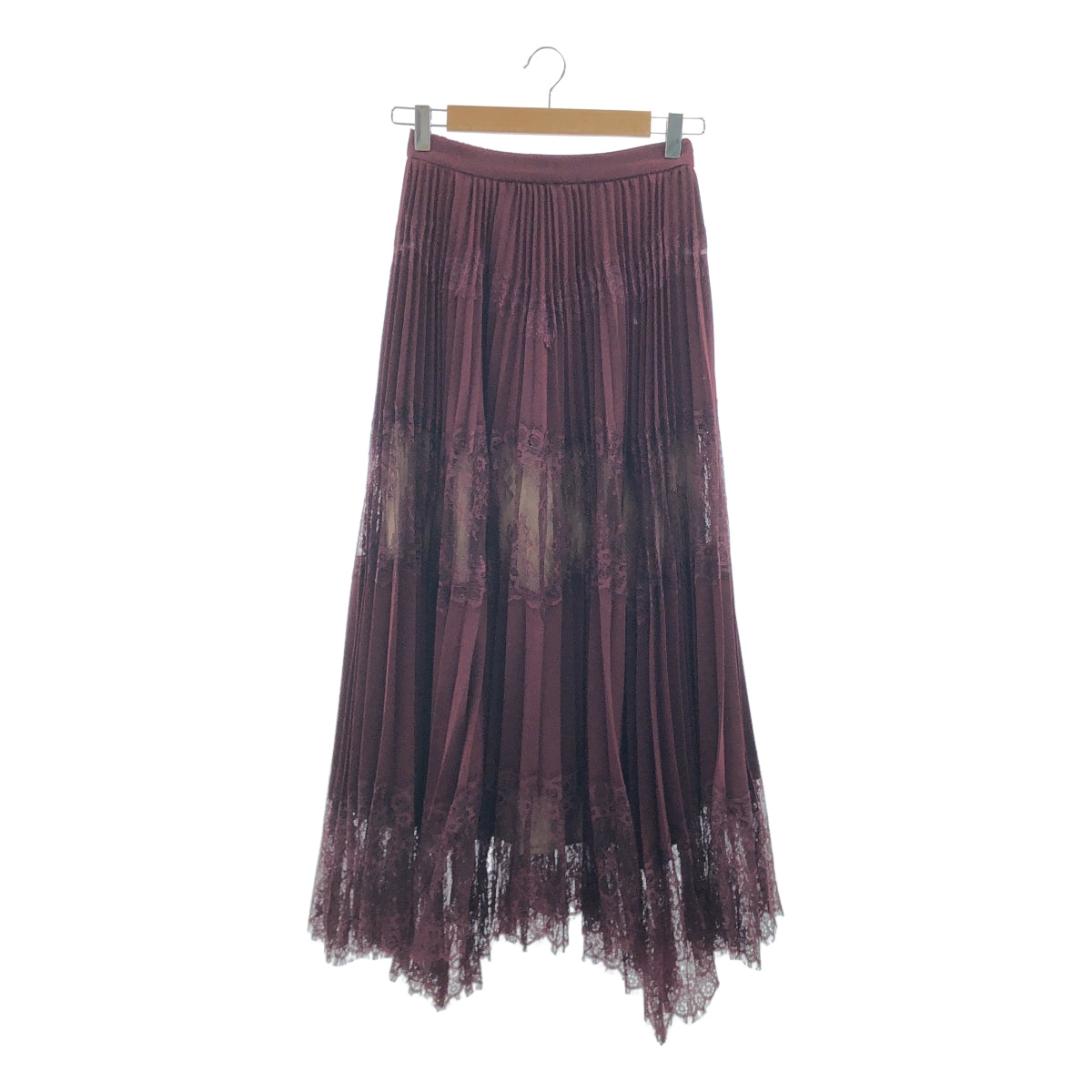 【美品】 AMERI / アメリ | UNDRESSED LACE SANDWICH SKIRT / アンドレスド レース サンドウィッチ スカート | M | ワイン | レディース