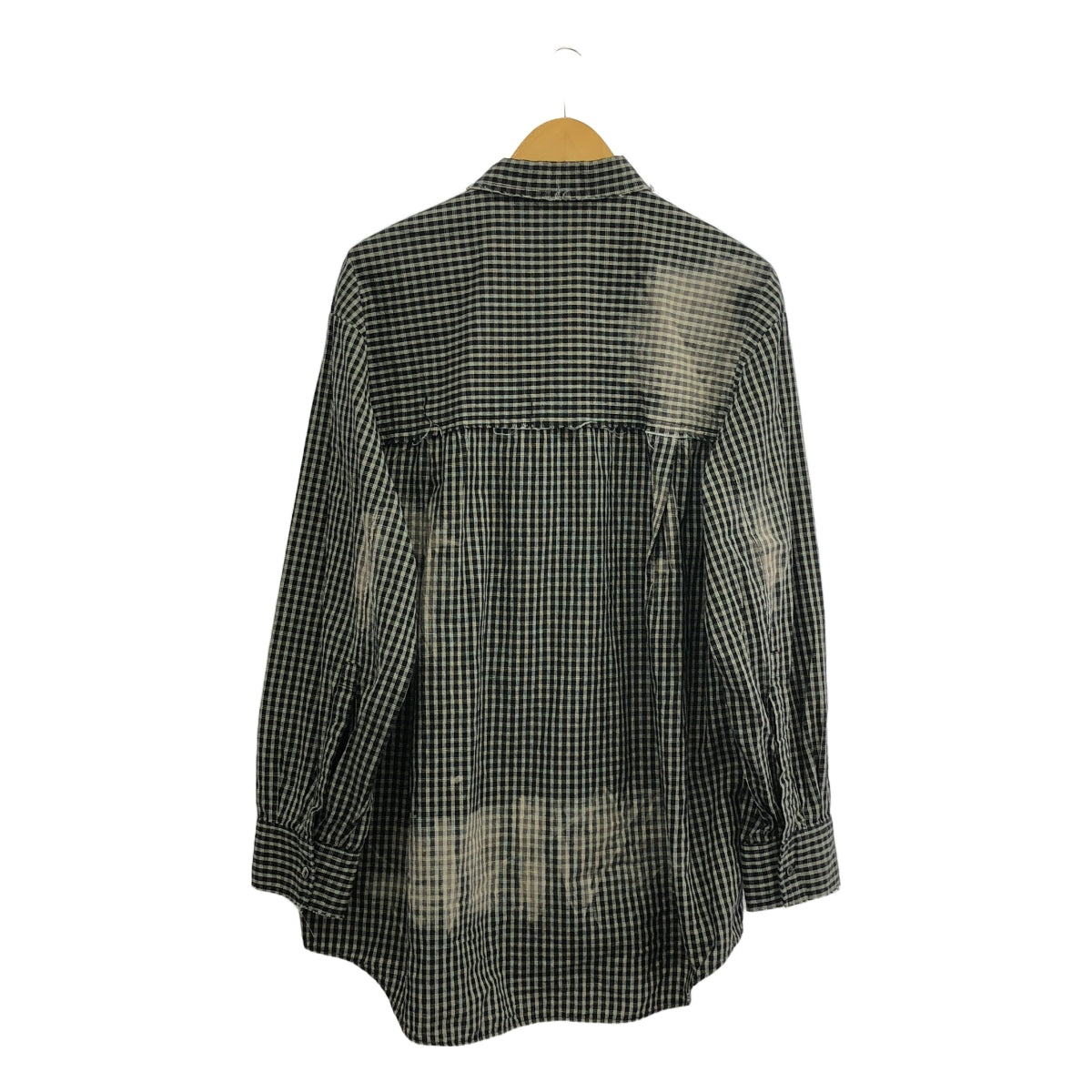 PRANK PROJECT / プランクプロジェクト | Cut-off Bleached Check Shirt カットオフブリーチチェックシャツ | FREE | ブラック | レディース