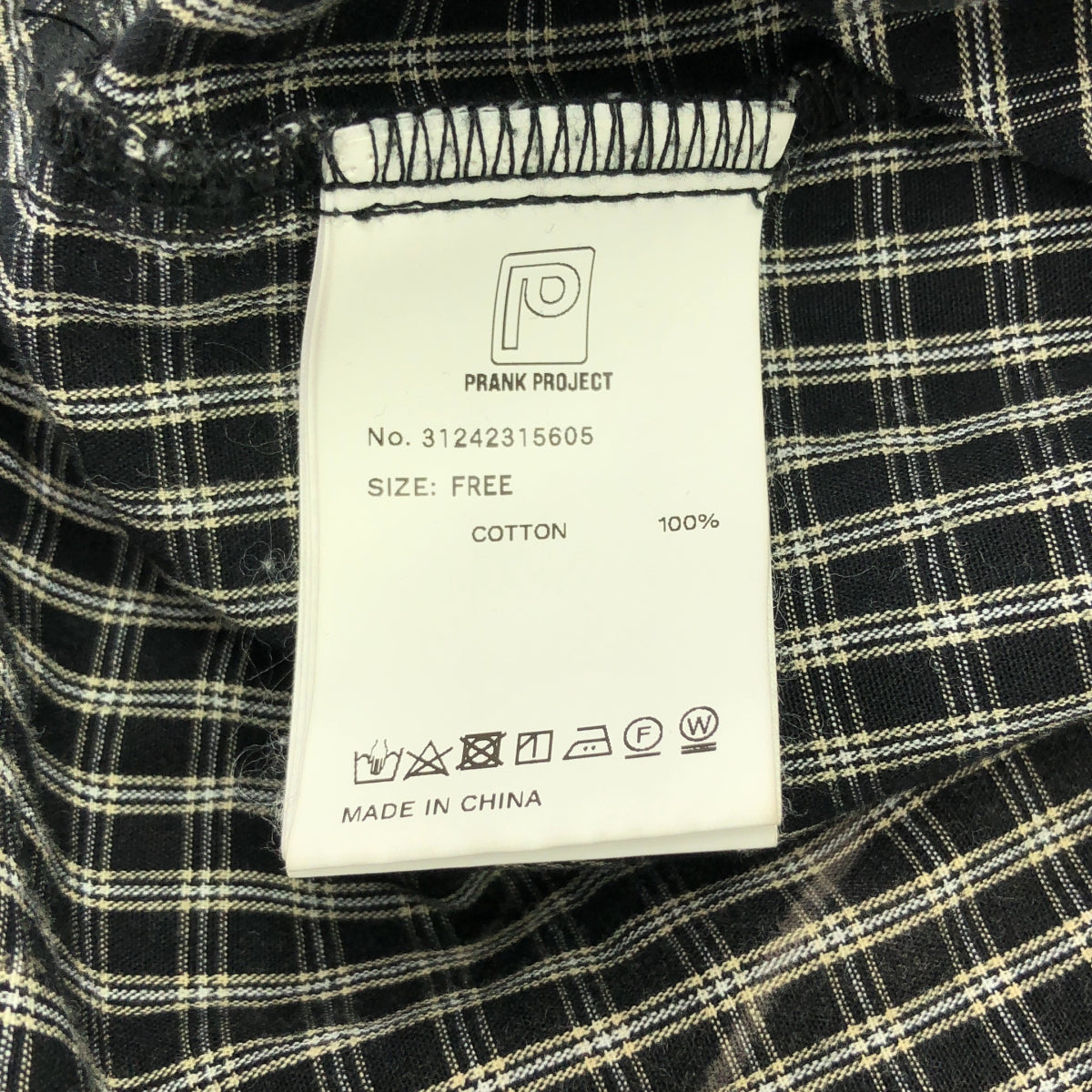 PRANK PROJECT / プランクプロジェクト | Cut-off Bleached Check Shirt カットオフブリーチチェックシャツ | FREE | ブラック | レディース