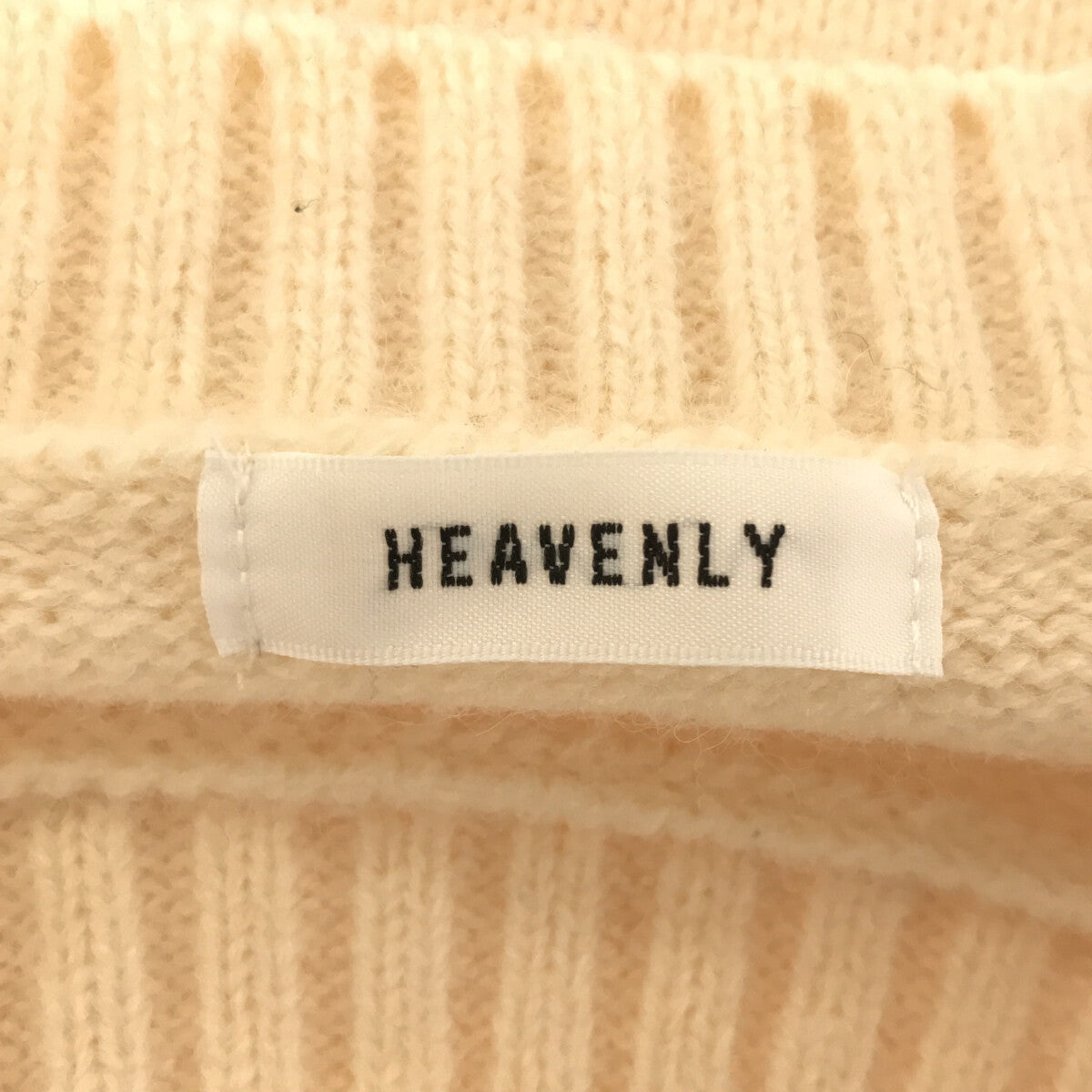 天堂 |羊毛混紡圓領側開衩針織自然色 |自然 |女性的