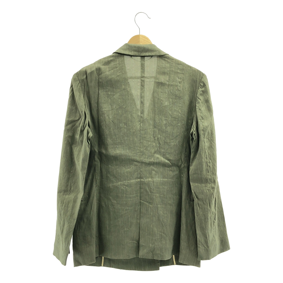 BEIGE, / ベイジ | セットアップ リネン ストライプ ジャケット スラックス | 4 | カーキ | レディース