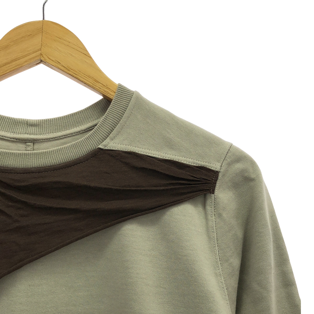 Rick Owens / リックオウエンス | 2018FW | Long Sleeve Tee ドッキング カットソー | S | グレー/イエロー/ブラウン | メンズ