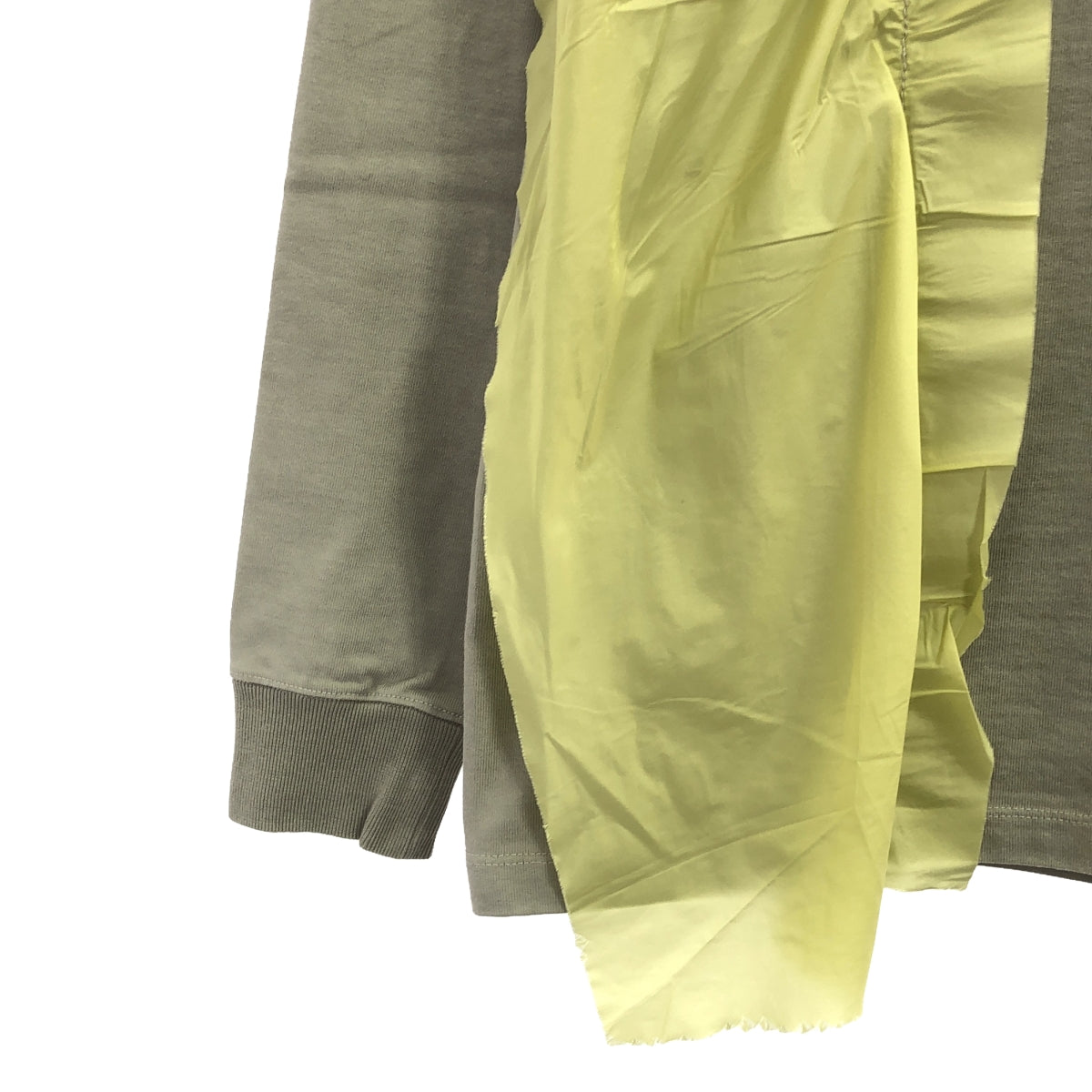 Rick Owens / リックオウエンス | 2018FW | Long Sleeve Tee ドッキング カットソー | S | グレー/イエロー/ブラウン | メンズ