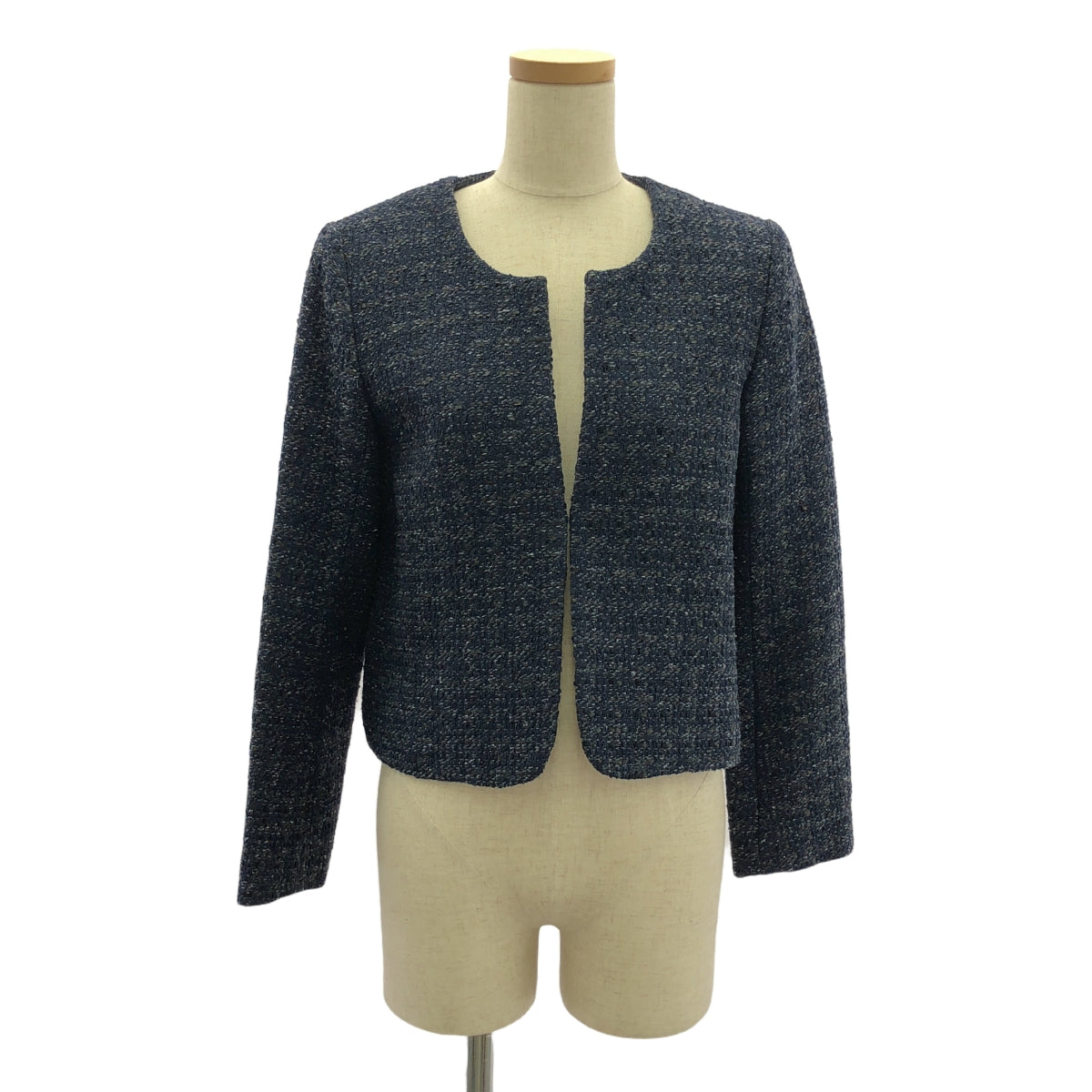 theory luxe / セオリーリュクス | ノーカラー ツイード ジャケット | 38 | レディース