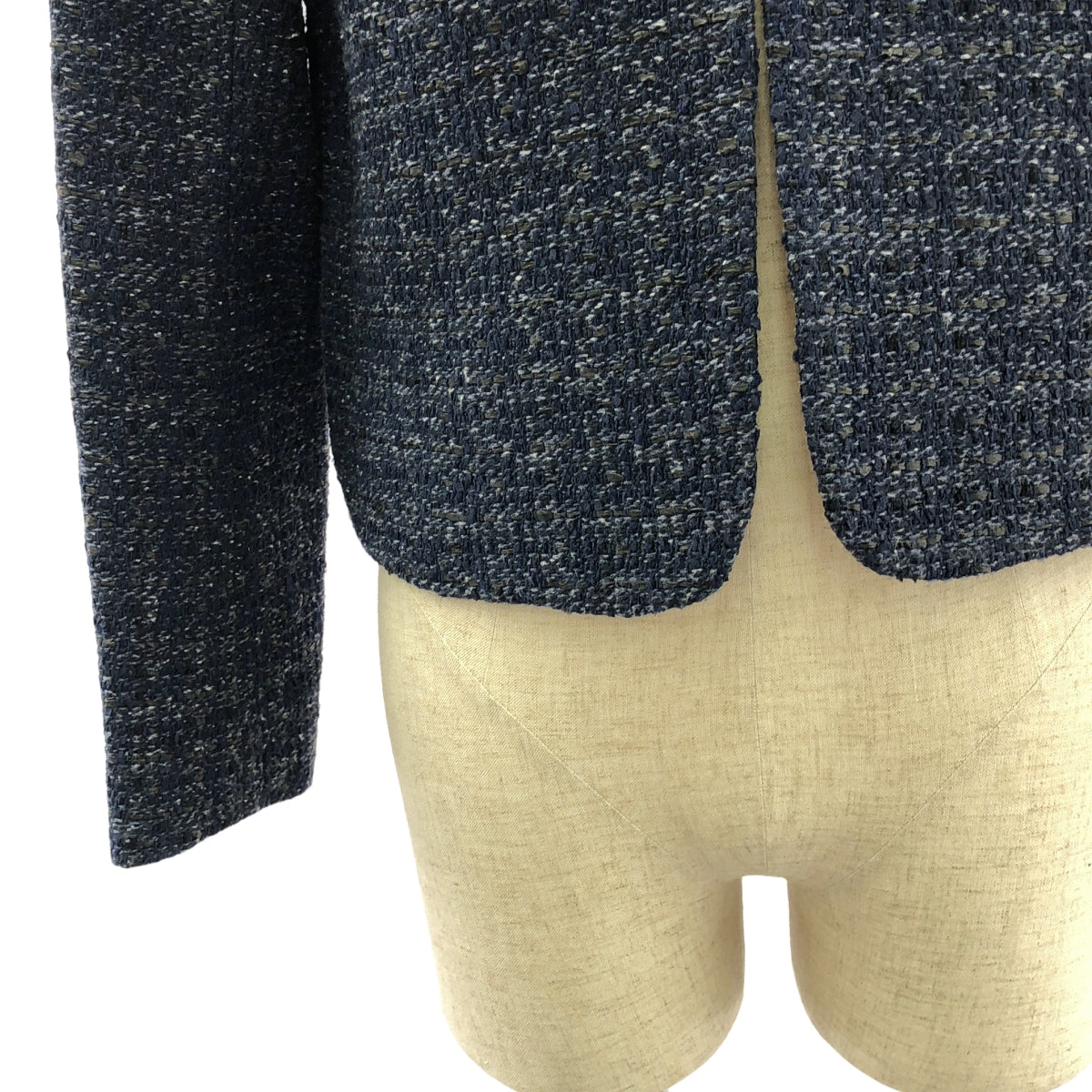theory luxe / セオリーリュクス | ノーカラー ツイード ジャケット | 38 | レディース