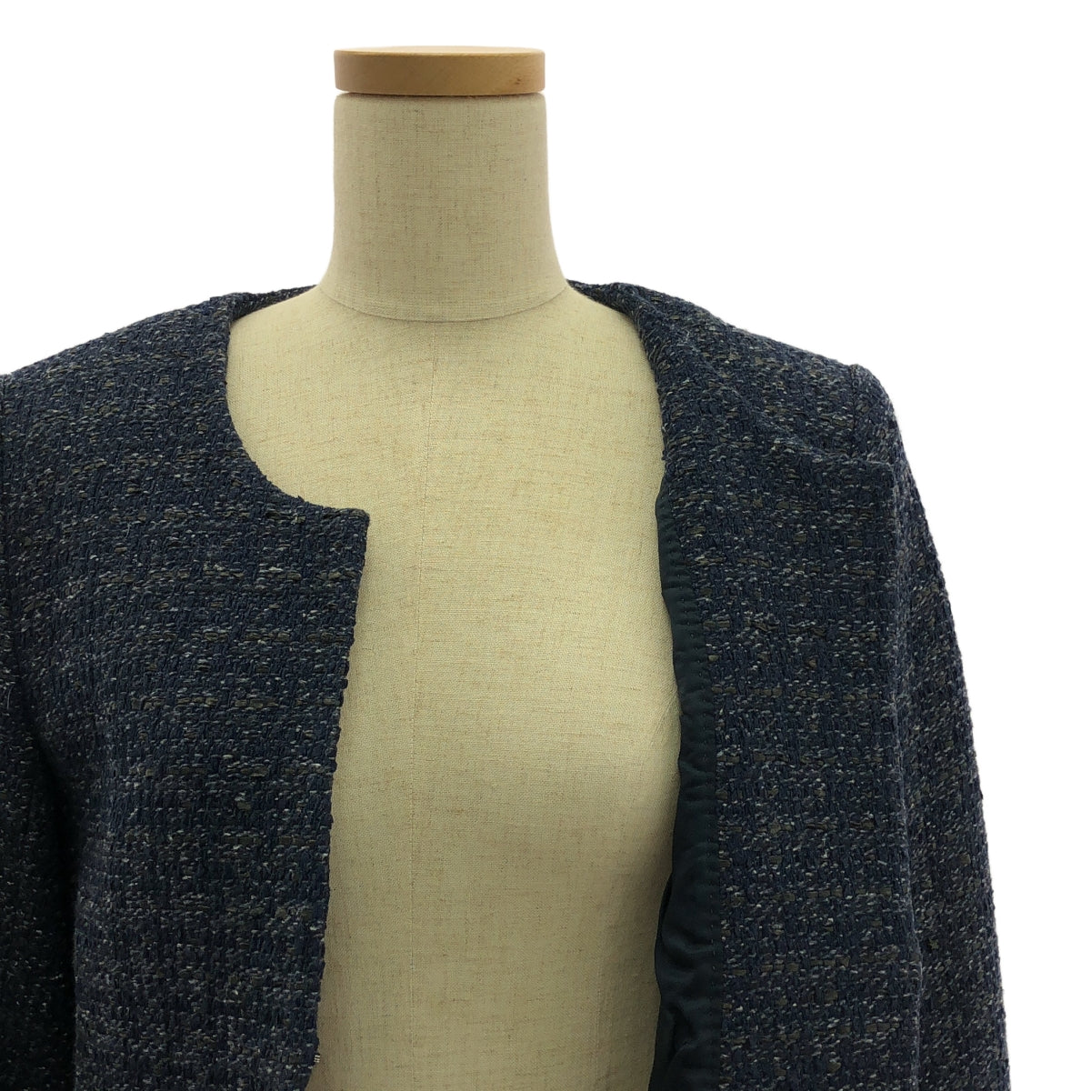theory luxe / セオリーリュクス | ノーカラー ツイード ジャケット | 38 | レディース