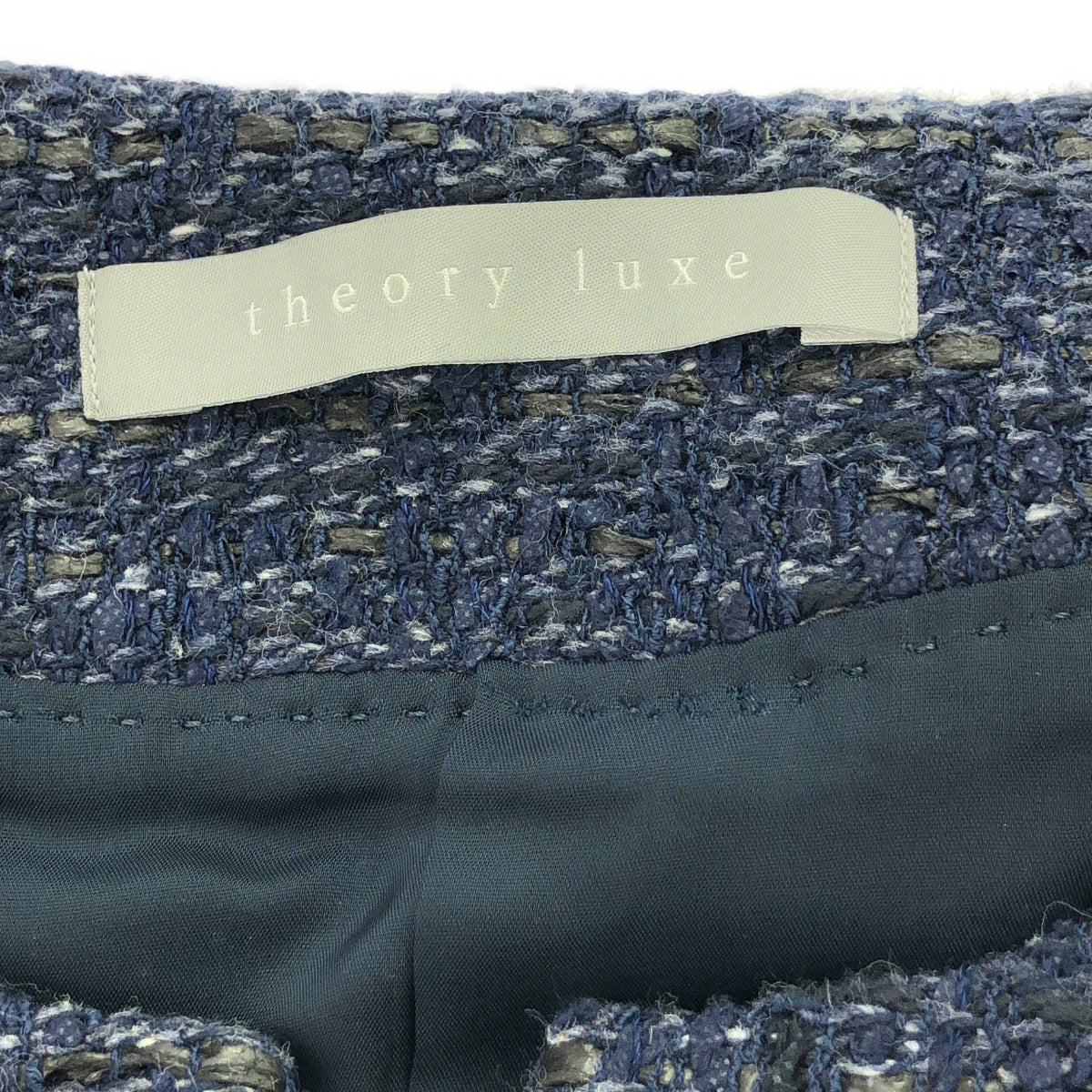 theory luxe / セオリーリュクス | ノーカラー ツイード ジャケット | 38 | レディース