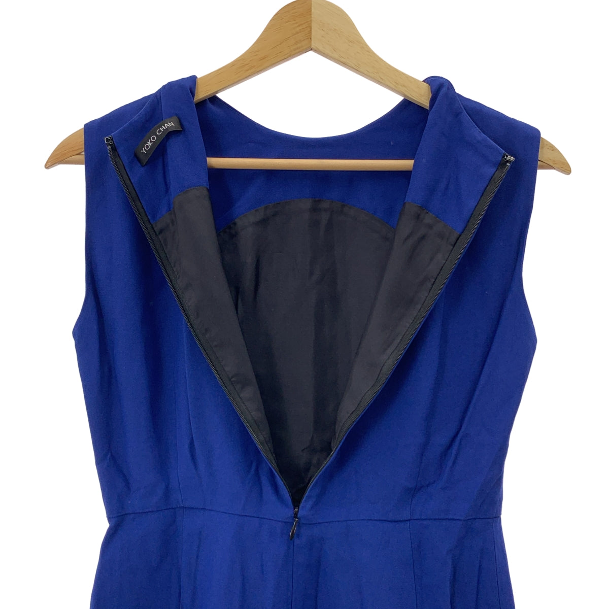 YOKO CHAN / 요코찬 | 바이 컬러 민소매 슬릿 원피스 | 36 | 블루 / 화이트 | 여성