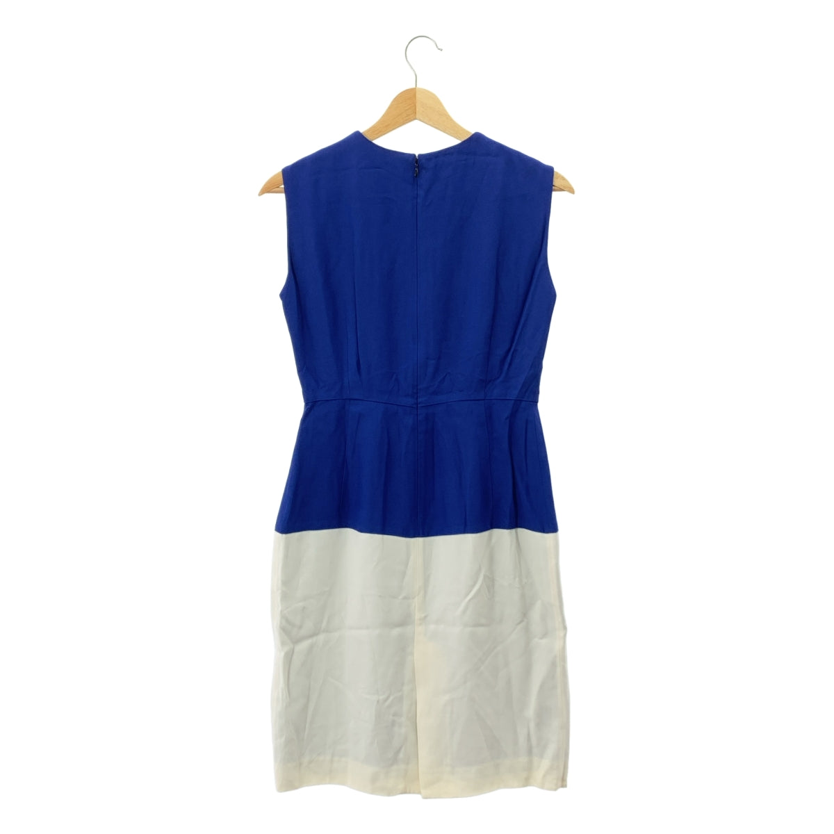 YOKO CHAN / 요코찬 | 바이 컬러 민소매 슬릿 원피스 | 36 | 블루 / 화이트 | 여성