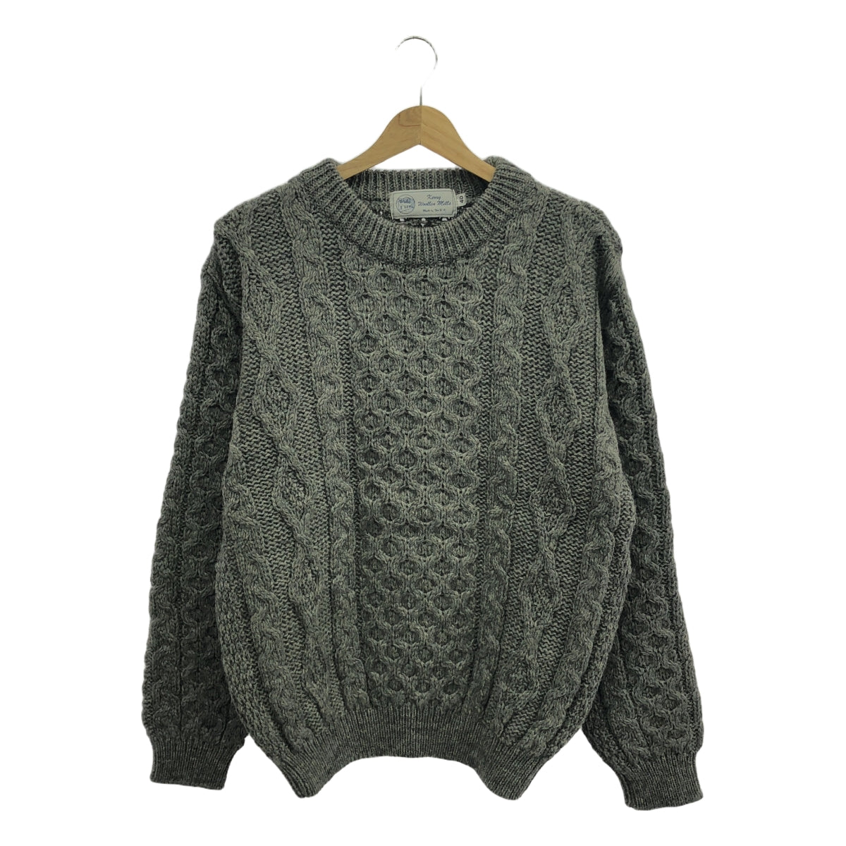 KERRY WOOLLEN MILLS | Wool Aran Cable Knit Pullover | Size 40 | Men's