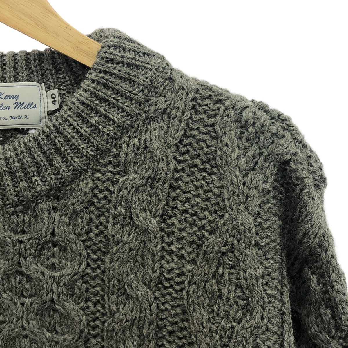 KERRY WOOLLEN MILLS | Wool Aran Cable Knit Pullover | Size 40 | Men's