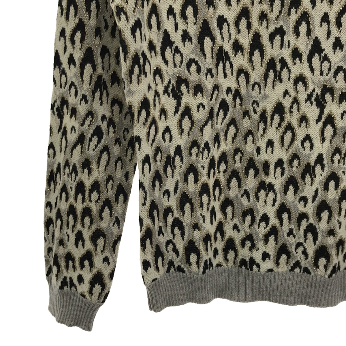 黛安馮芙絲汀寶 |豹紋圓領針織衫 | M |灰色/黑色/灰白色|女性的