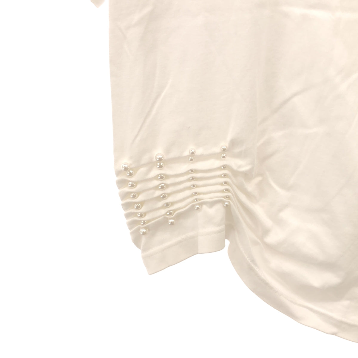noir kei ninomiya / Noir Kei Ninomiya | 2015SS | Asymmetrical Bead Gathered Cut and Sew | S | White | Women's