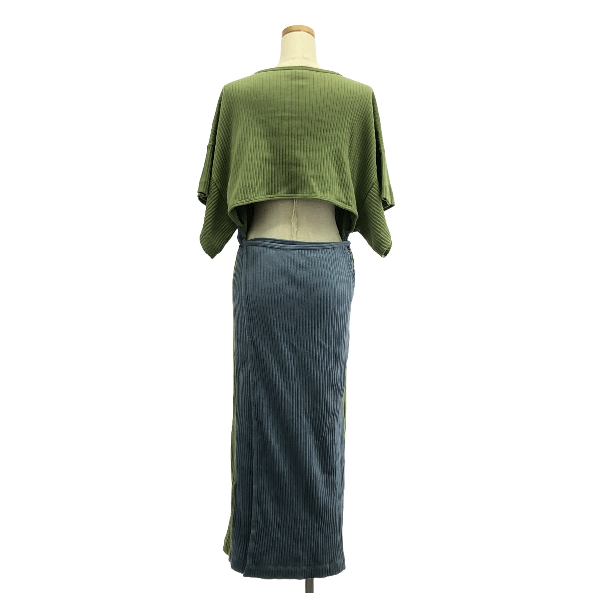 BASErange / Baserange | CLAIR Rib Wrap Dress | XS | Green/Blue | Women's