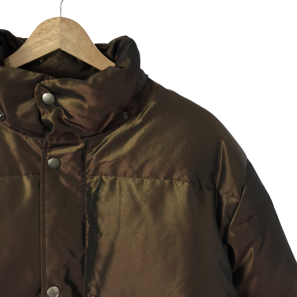 SEVEN BY SEVEN / 세븐 바이 세븐 | 2022AW | IRIDESCENT DOWN JACKET 폴리 에스테르 태프터 후드 다운 재킷 | M | 브라운 | 남성