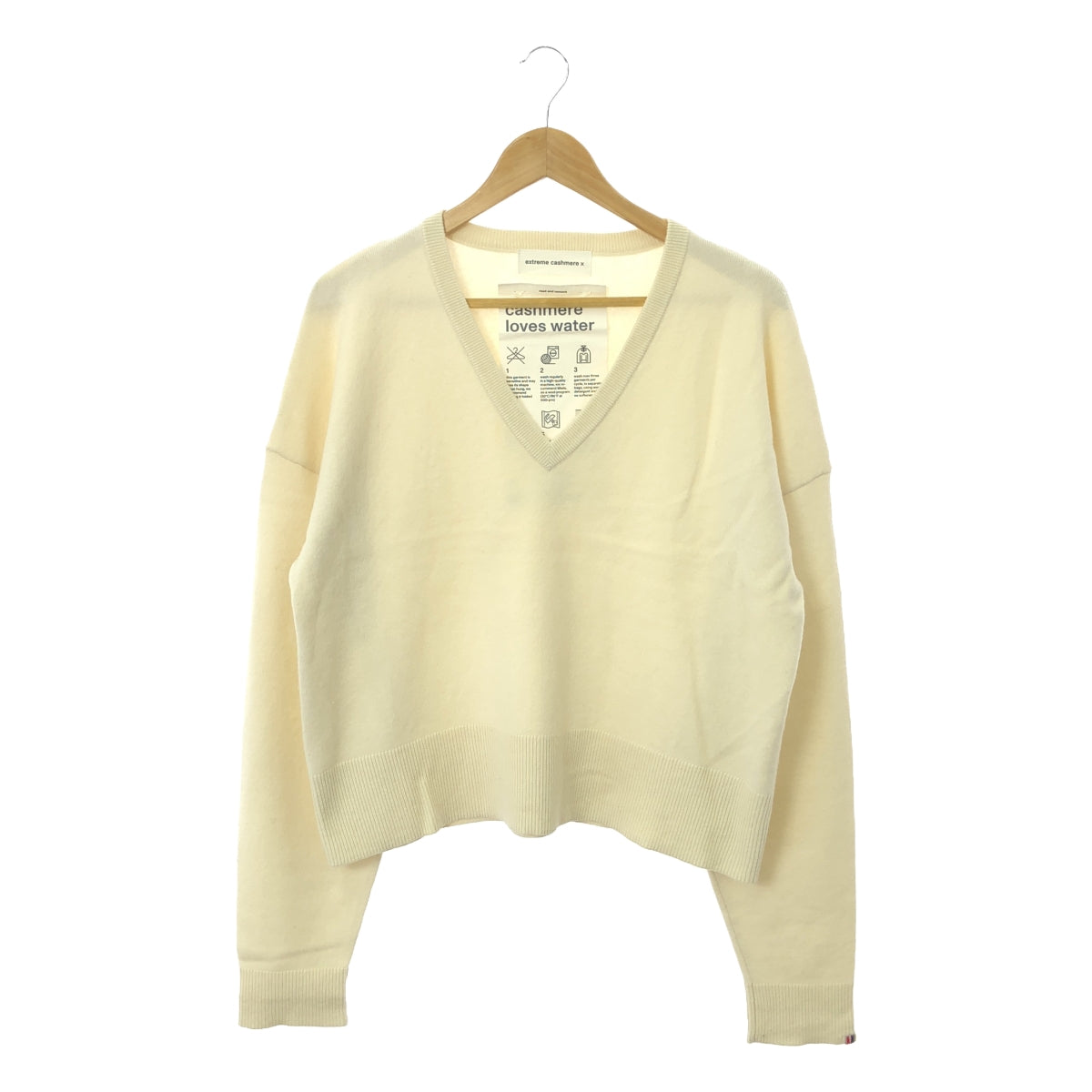 extreme cashmere / エクストリームカシミヤ | n°53 clash カシミヤ混 Vネック ニット | アイボリー | レディース