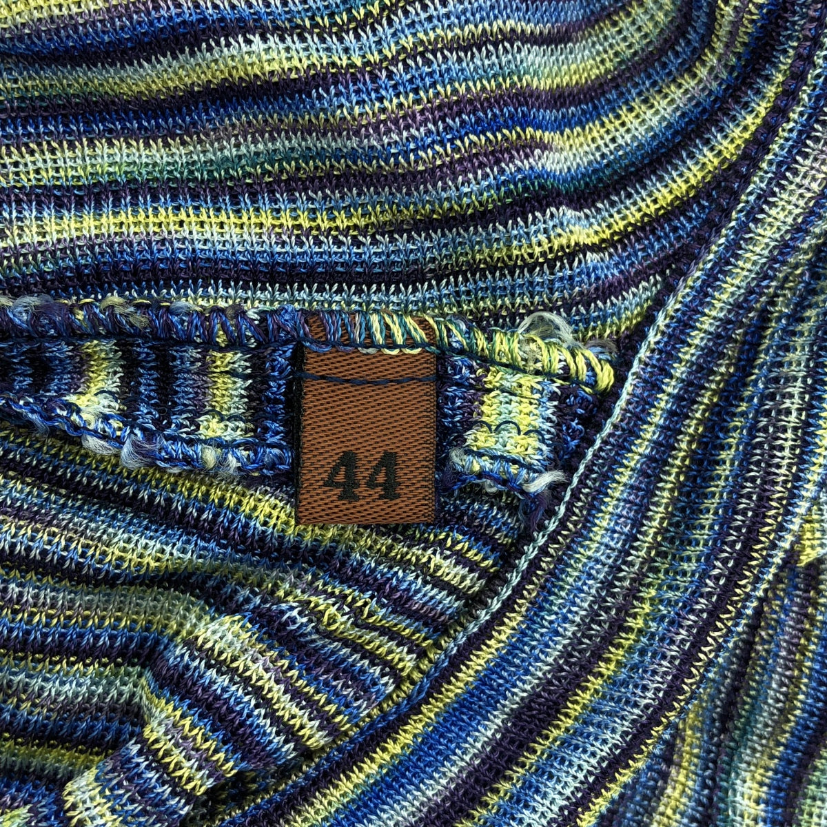 MISSONI / 미소니 | 테두리 민소매 니트 | 44 | 블루 / 라이트 그린 | 여성
