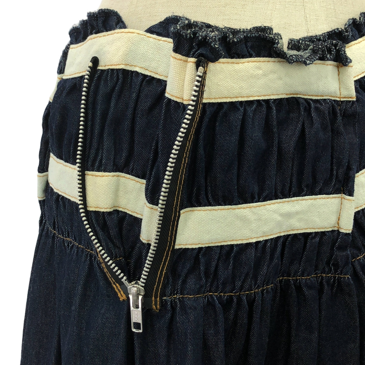 tricot COMME des GARCONS / トリココムデギャルソン | 2013SS | ウエストギャザー ボリューム デニムスカート | M | レディース