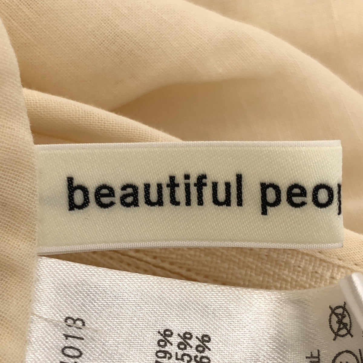 【美品】 beautiful people / ビューティフルピープル | コットンキュプラボイルトロンプルイユドレス ワンピース | 36 | ベージュ | レディース