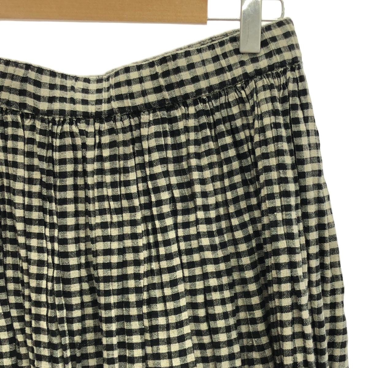 jujudhau / ズーズーダウ | リネン ギンガムチェック ボリューム スカート | F | ブラック/グレー | レディース