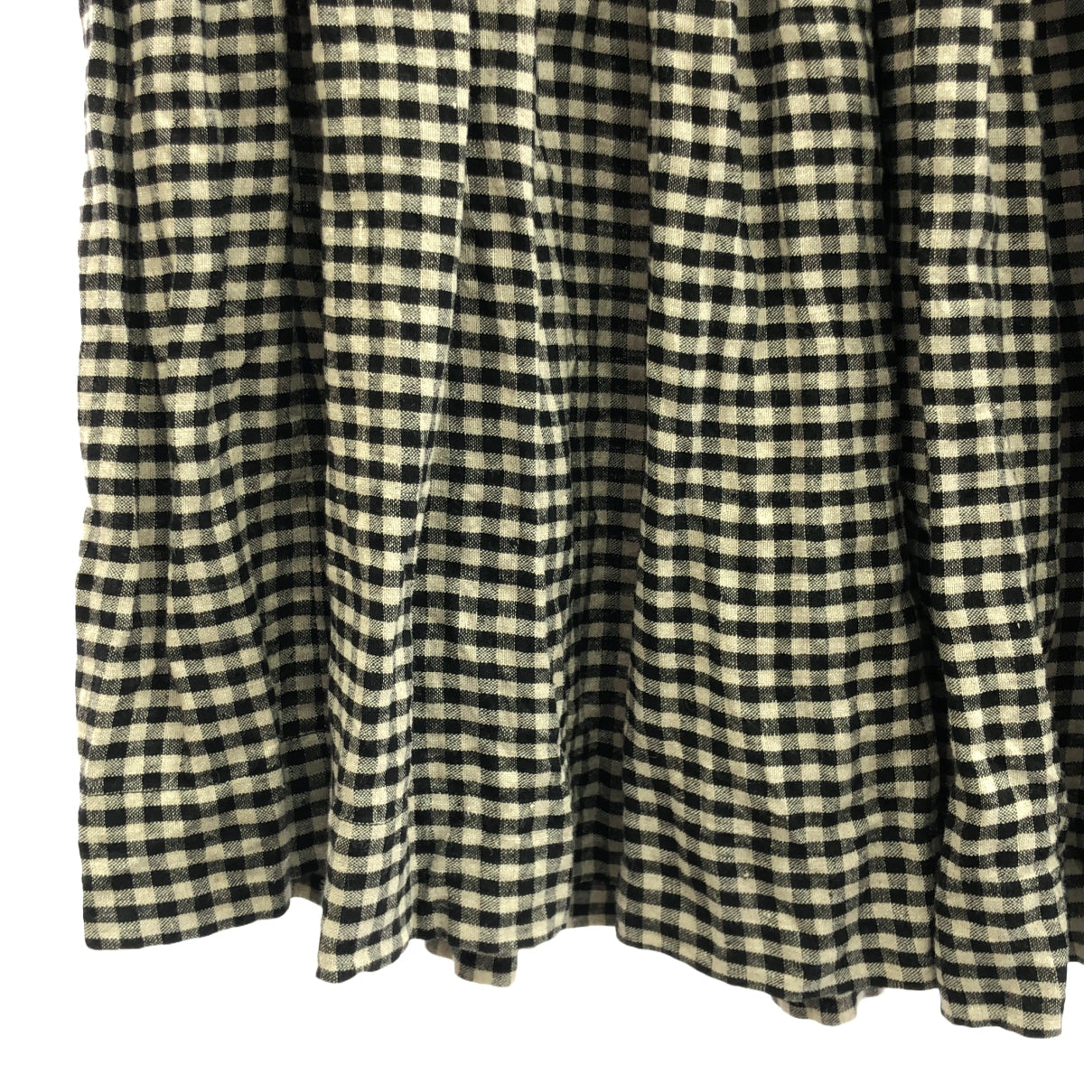 jujudhau / ズーズーダウ | リネン ギンガムチェック ボリューム スカート | F | ブラック/グレー | レディース